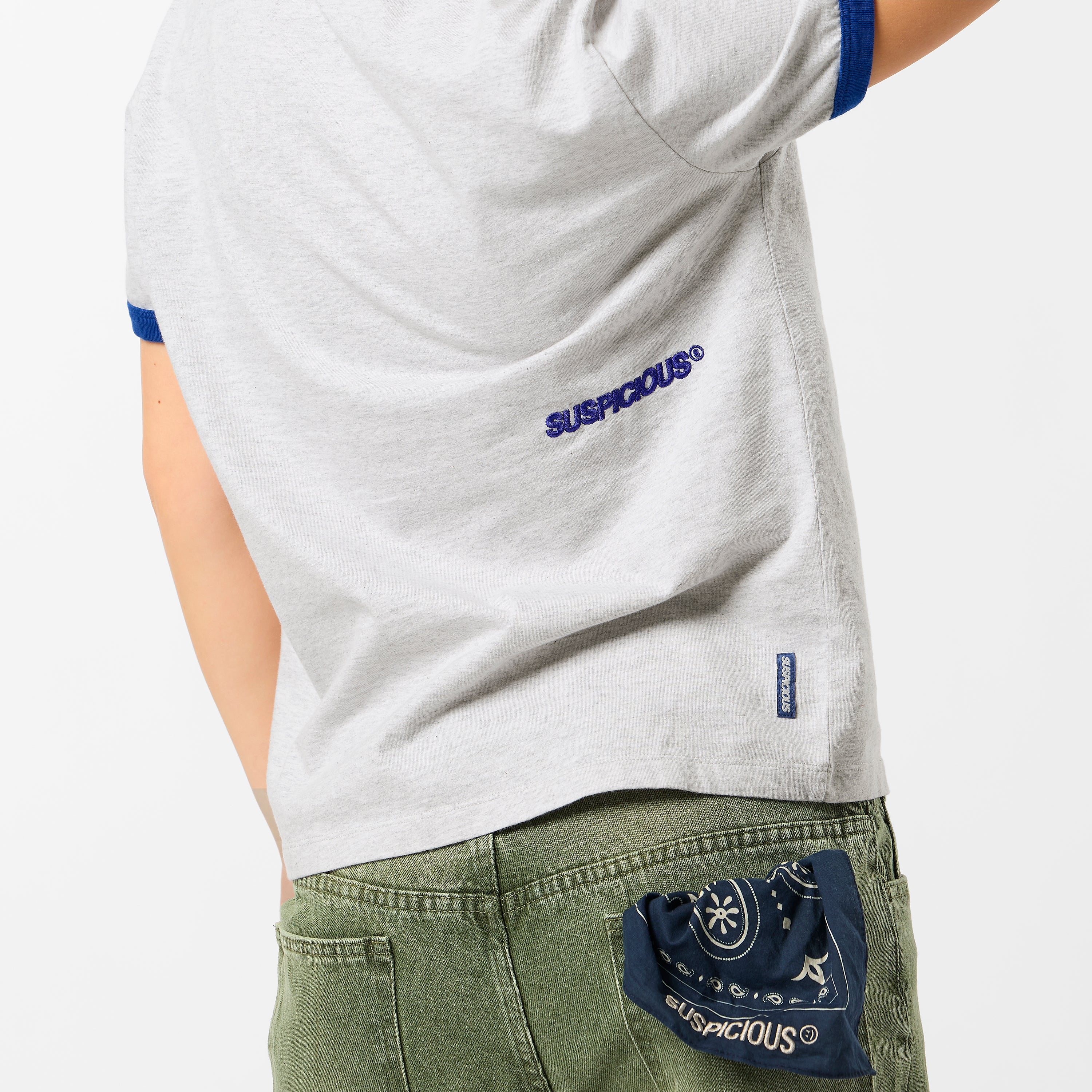 +351 Cotton / 351 Essentials Ringer Tee - Ash - Image 9