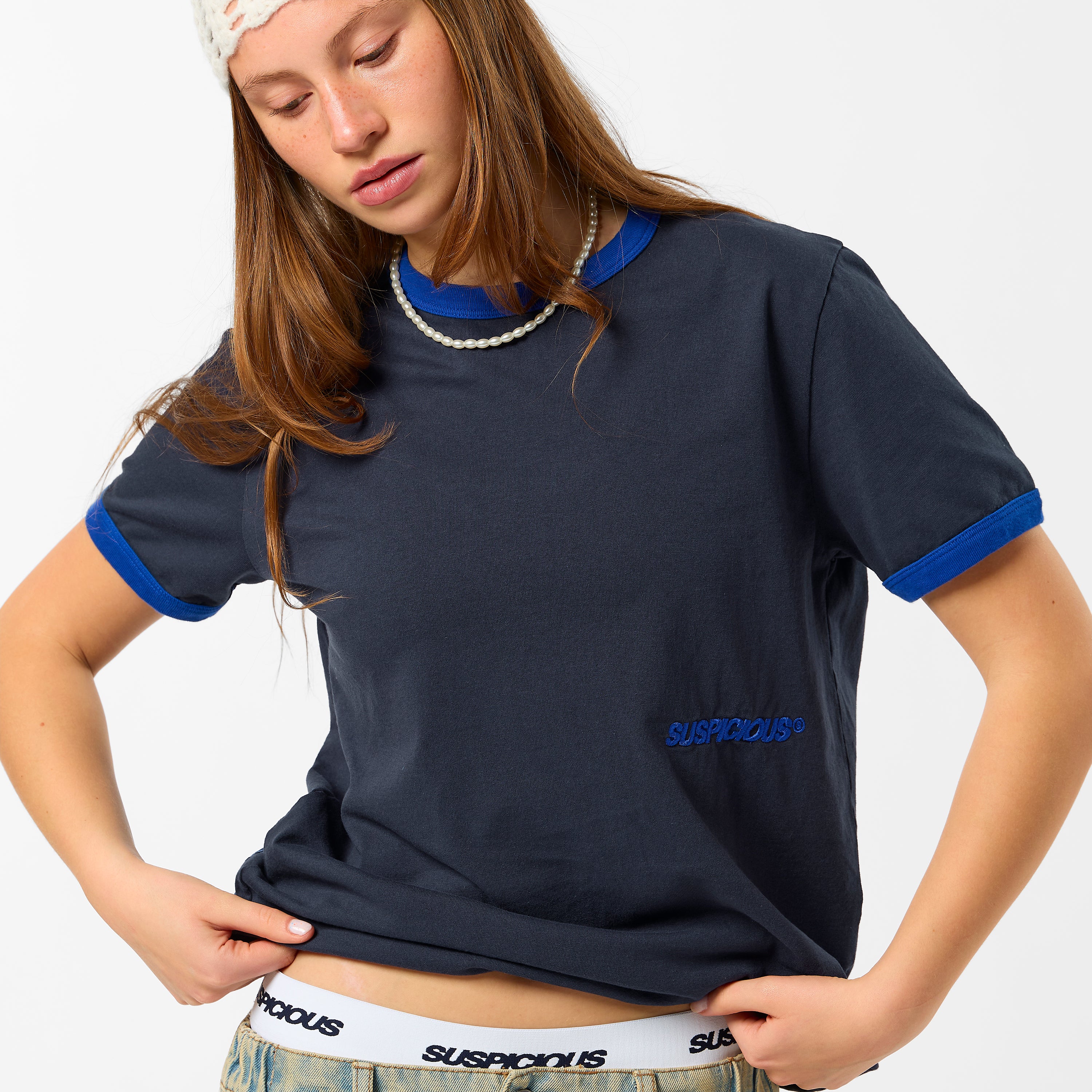 +351 Cotton / 351 Essentials Ringer Tee - Nightfall - Image 2