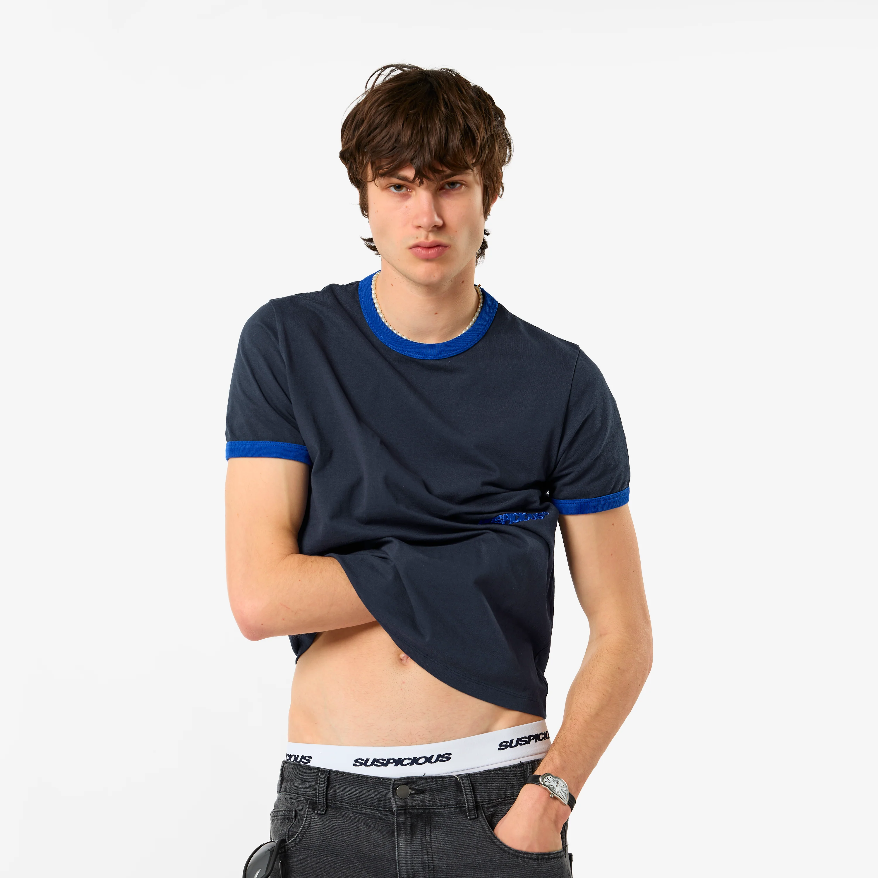 +351 Cotton / 351 Essentials Ringer Tee - Nightfall - Image 9