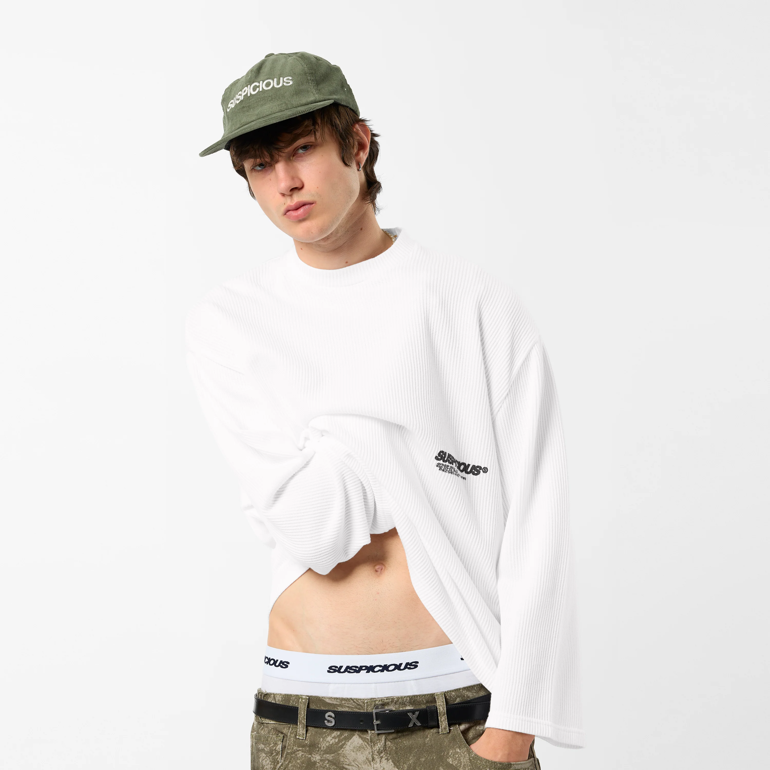 +351 Cotton / New Essentials Waffle Longsleeve - White - Image 2