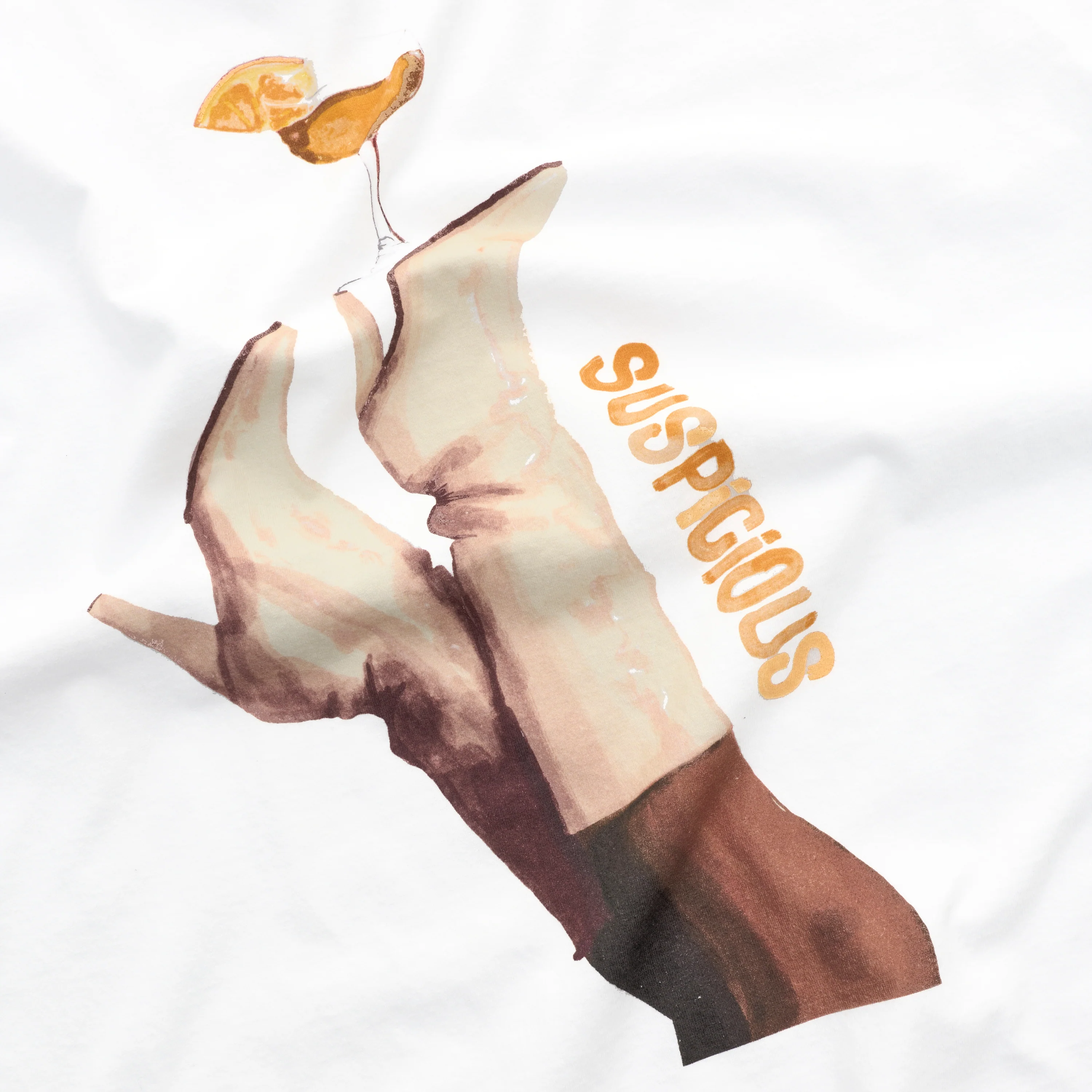 Bestsellers Variants / Dirty Heels Tee - White & Orange - Image 4