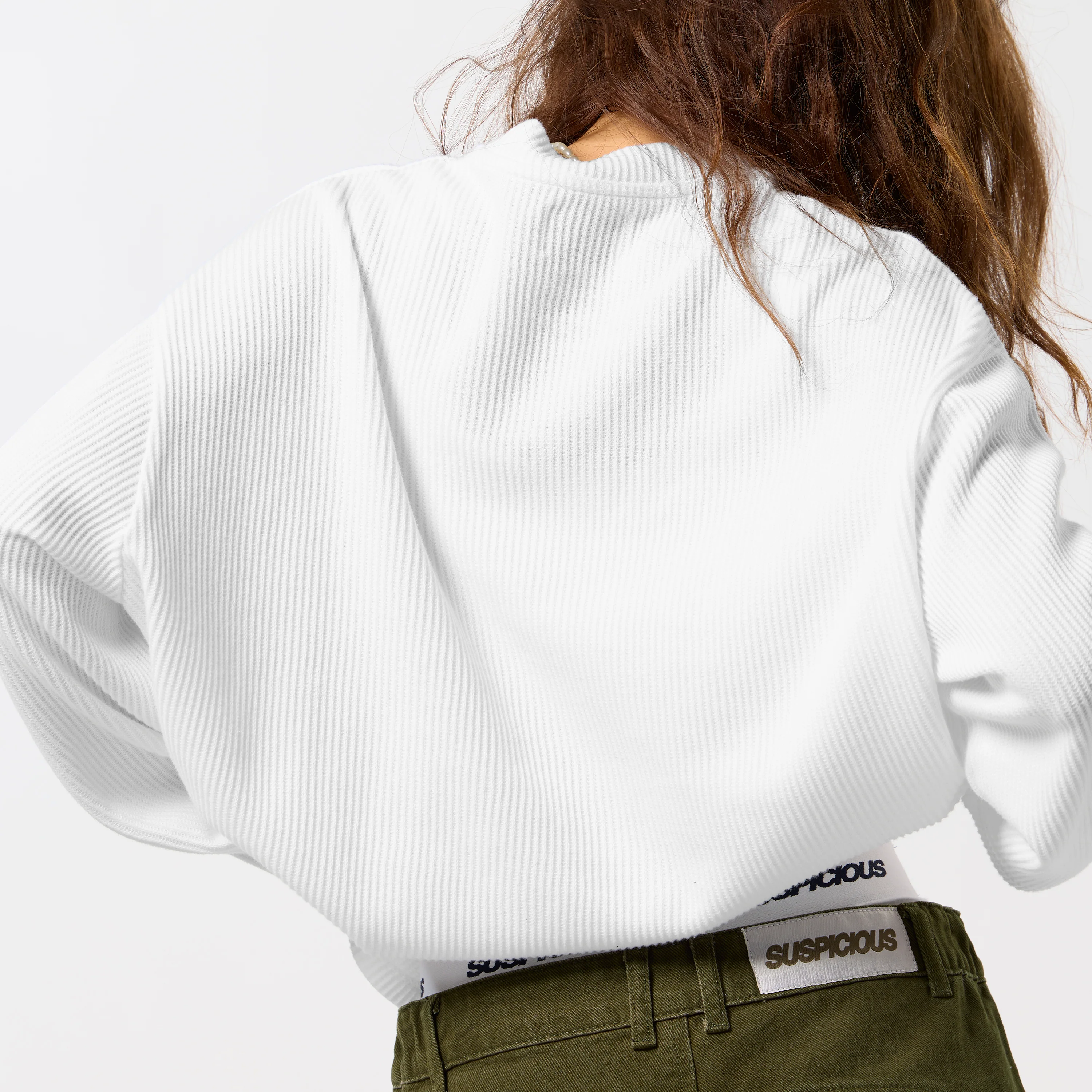 Bestsellers Variants / Offset Waffle Longsleeve - white - Image 6