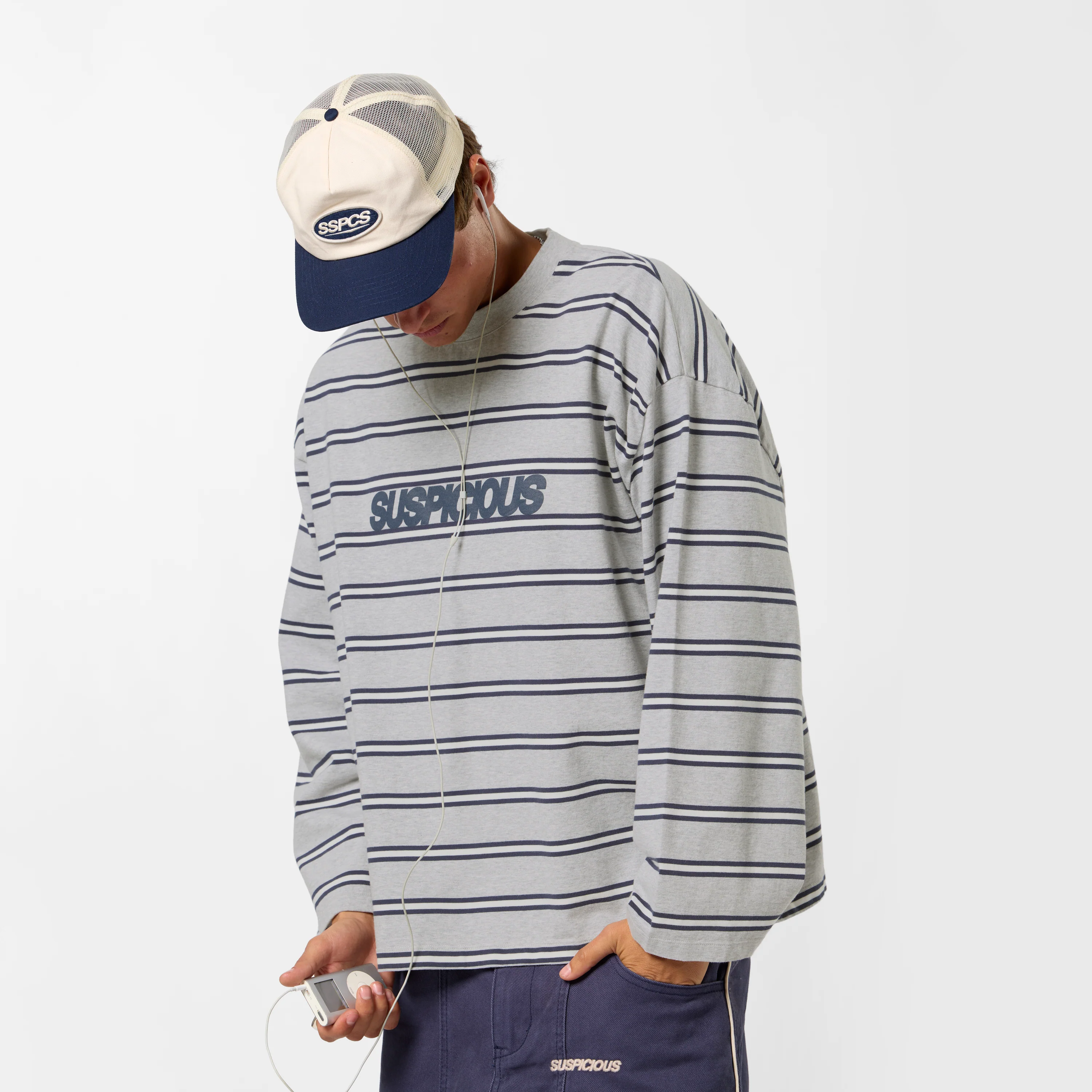 Bestsellers Variants / The Slanted Striped Longsleeve - Heather Grey - Image 8