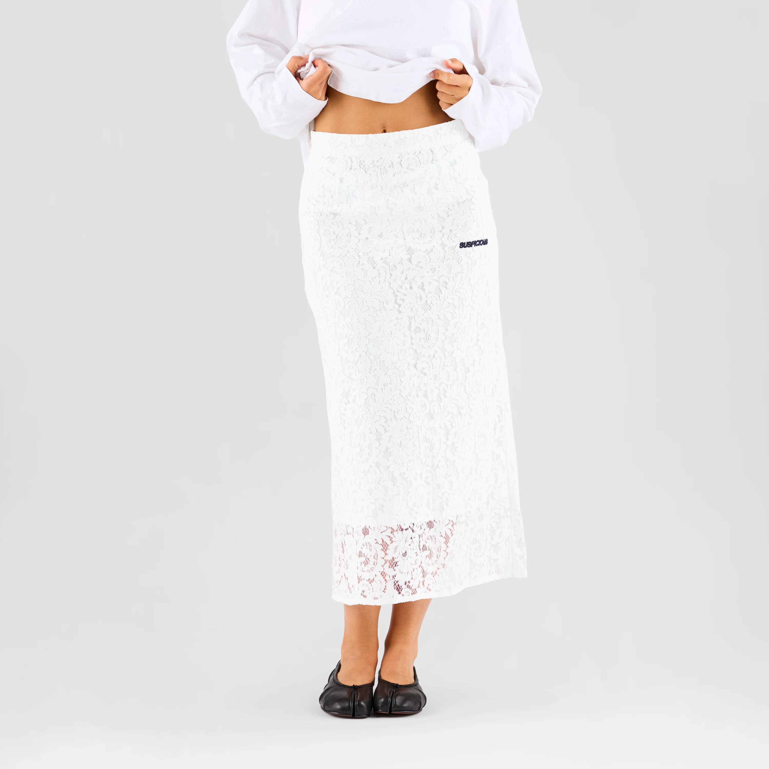 Boat / Essentials W Lace Long Skirt - White - Image 2