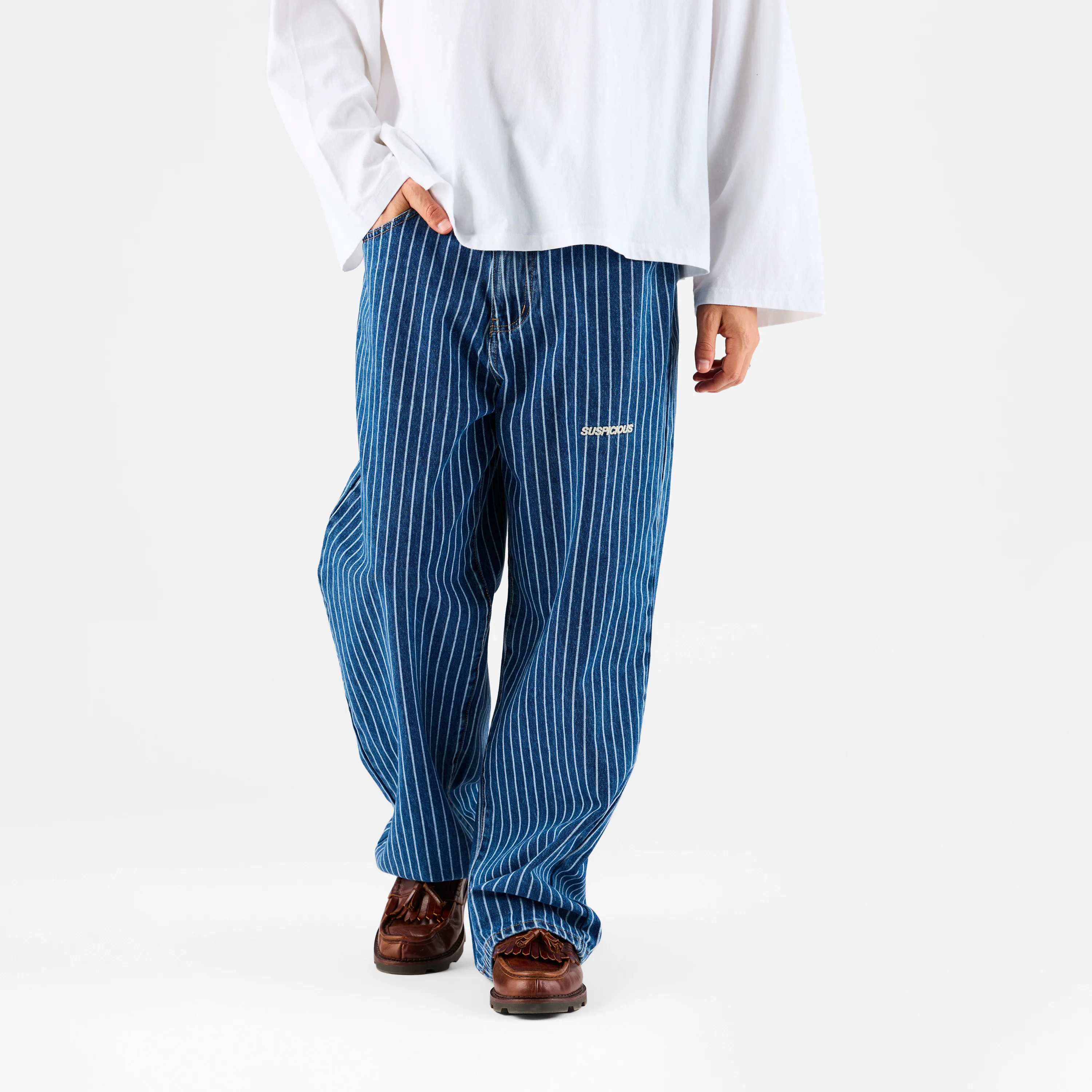 Boat / Essentials Striped Jeans - Washed Blue - Image 2