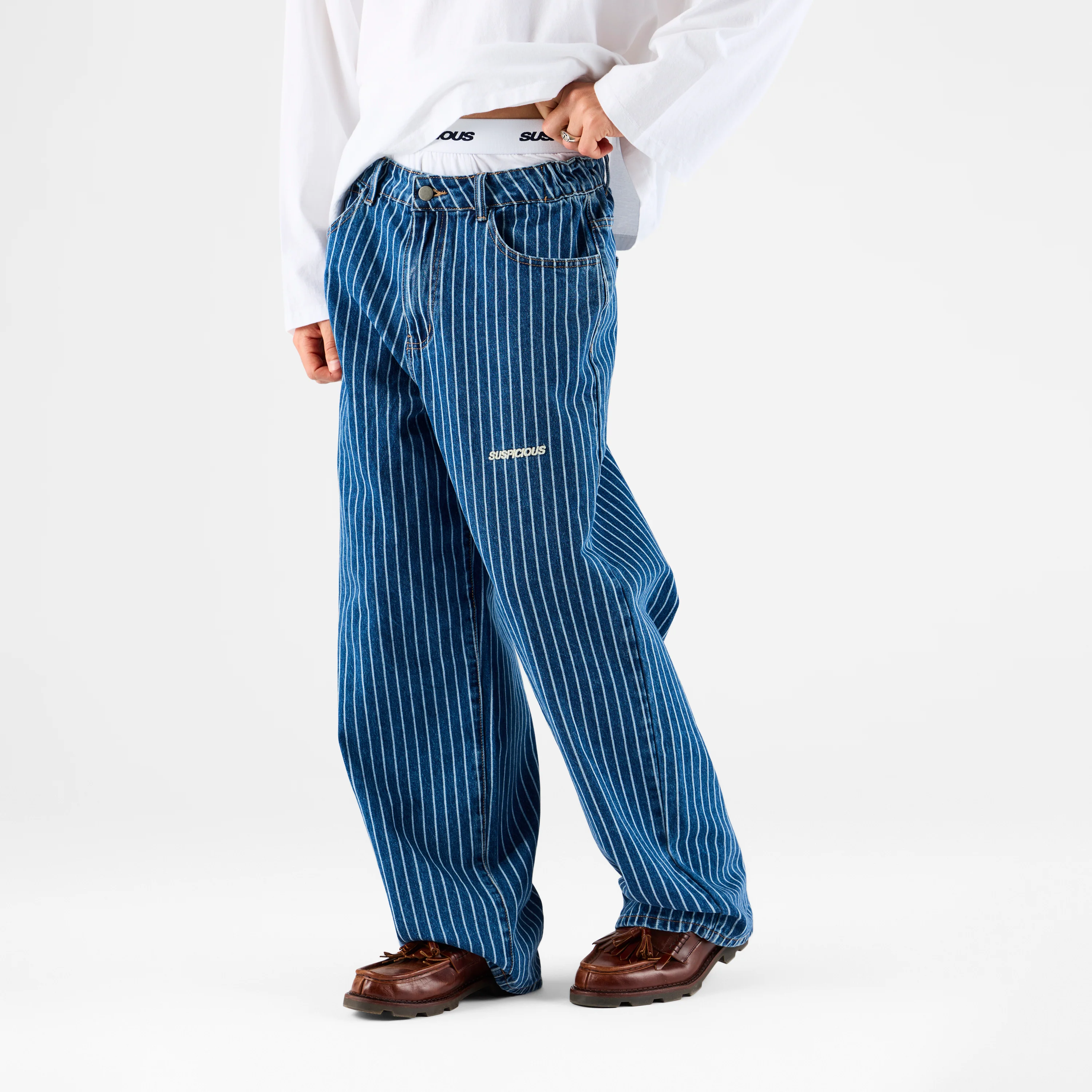 Boat / Essentials Striped Jeans - Washed Blue - Image 3