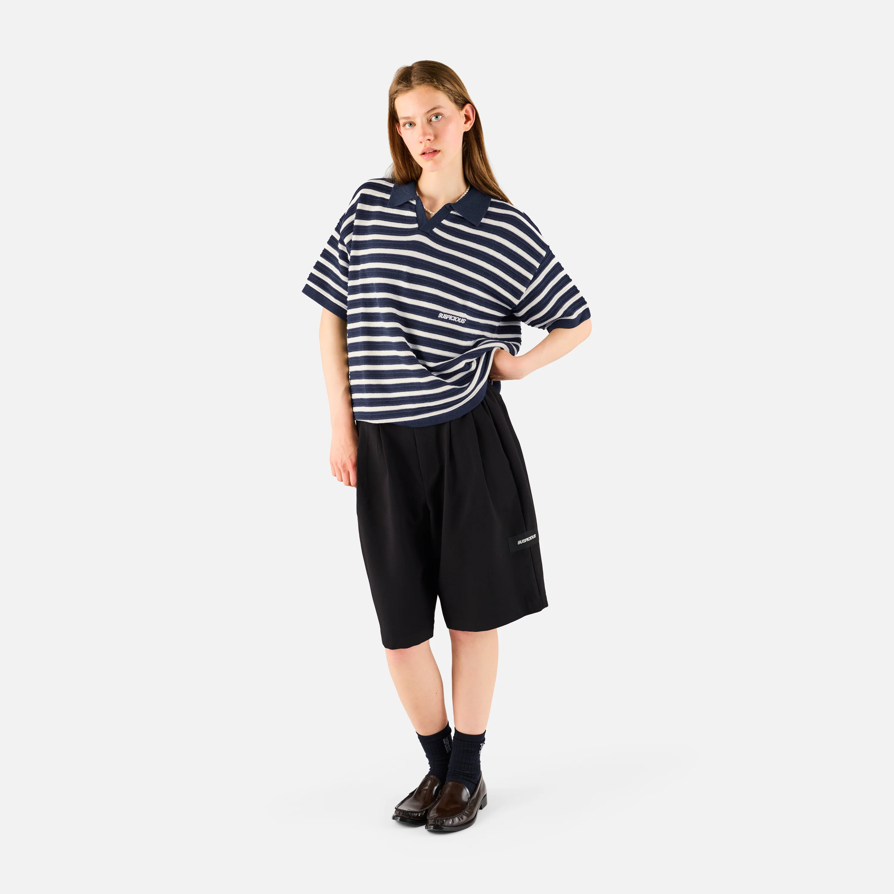 Boat / Essentials Striped Knitted Polo - Nightfall & Natural - Image 3
