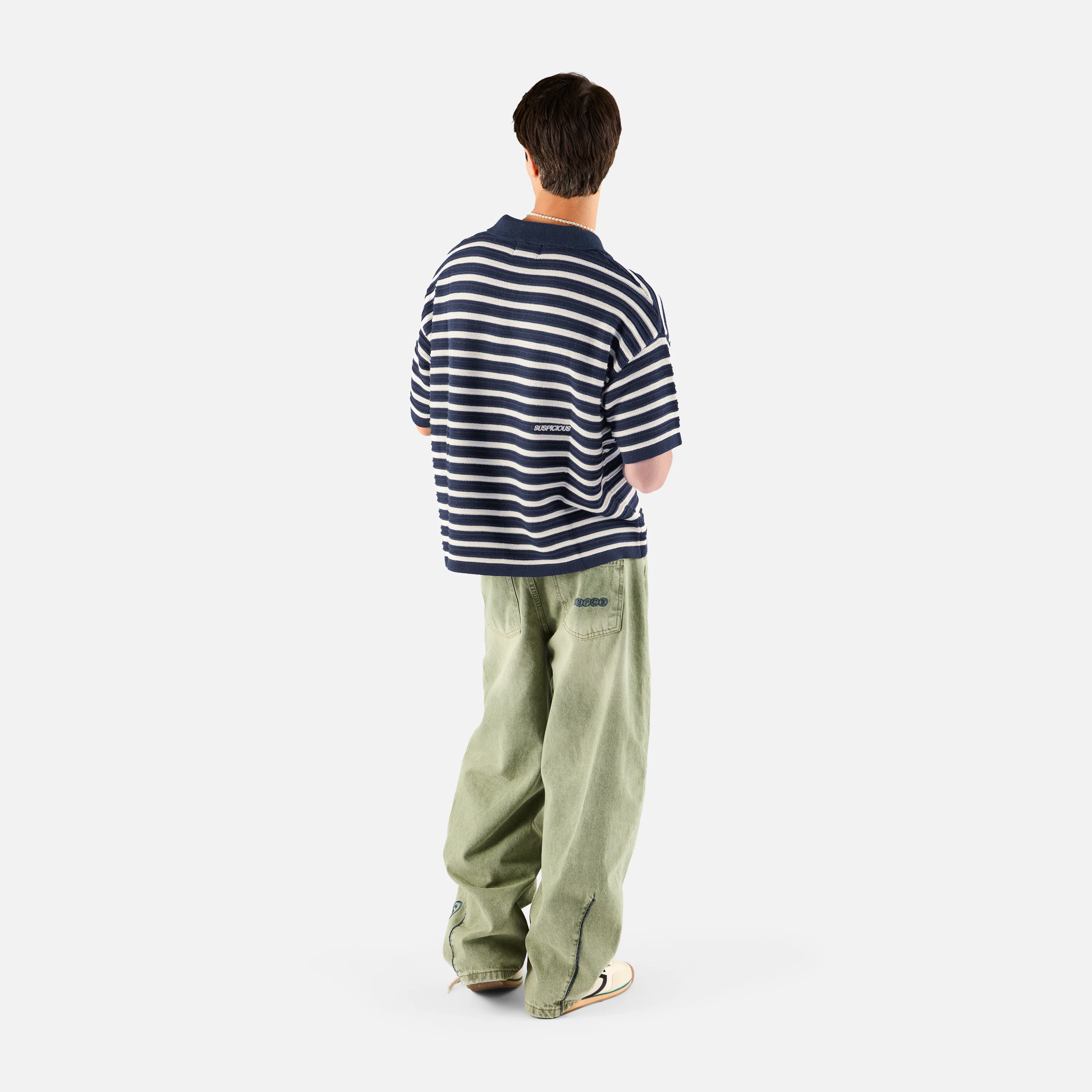 Boat / Essentials Striped Knitted Polo - Nightfall & Natural - Image 4