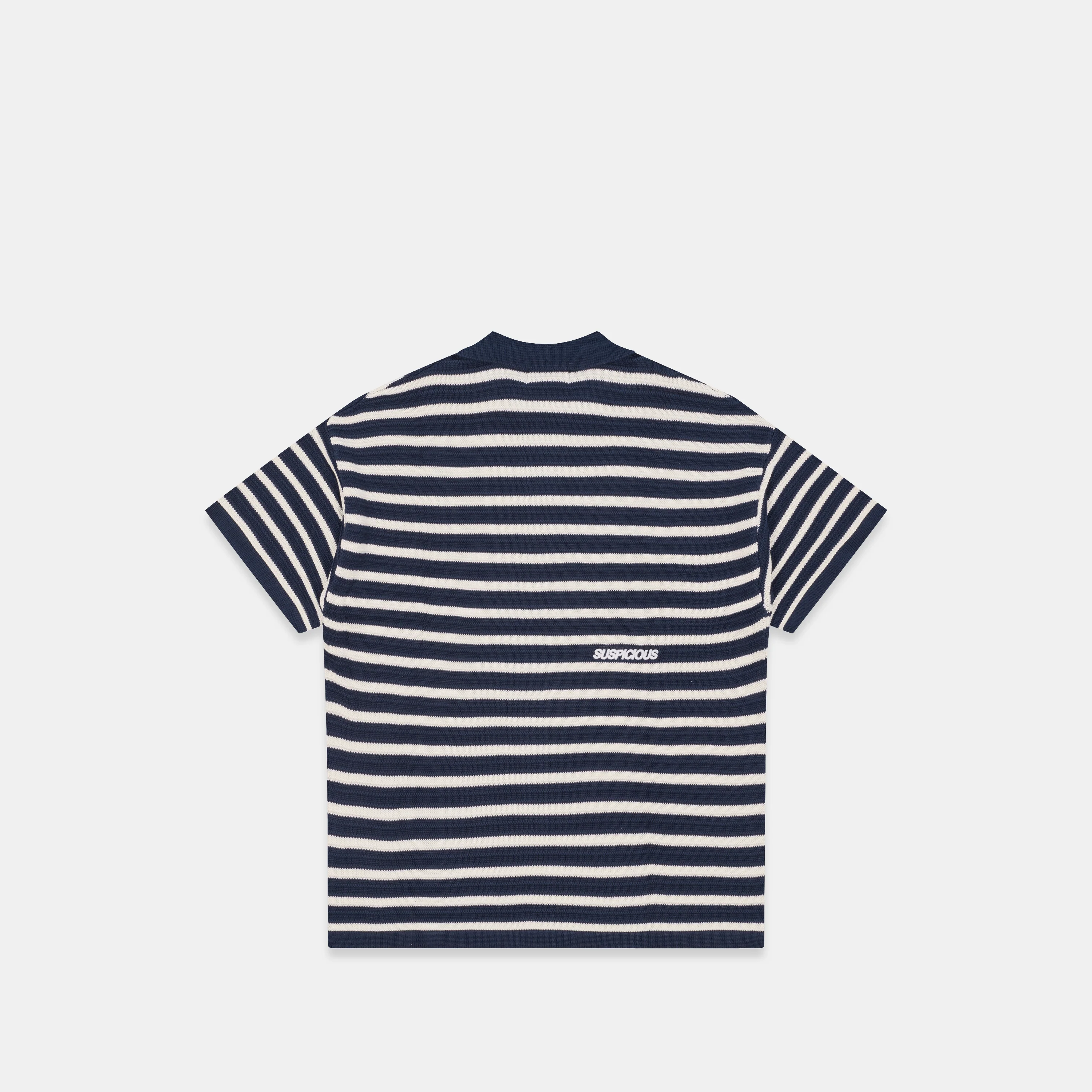 Boat / Essentials Striped Knitted Polo - Nightfall & Natural - Image 9