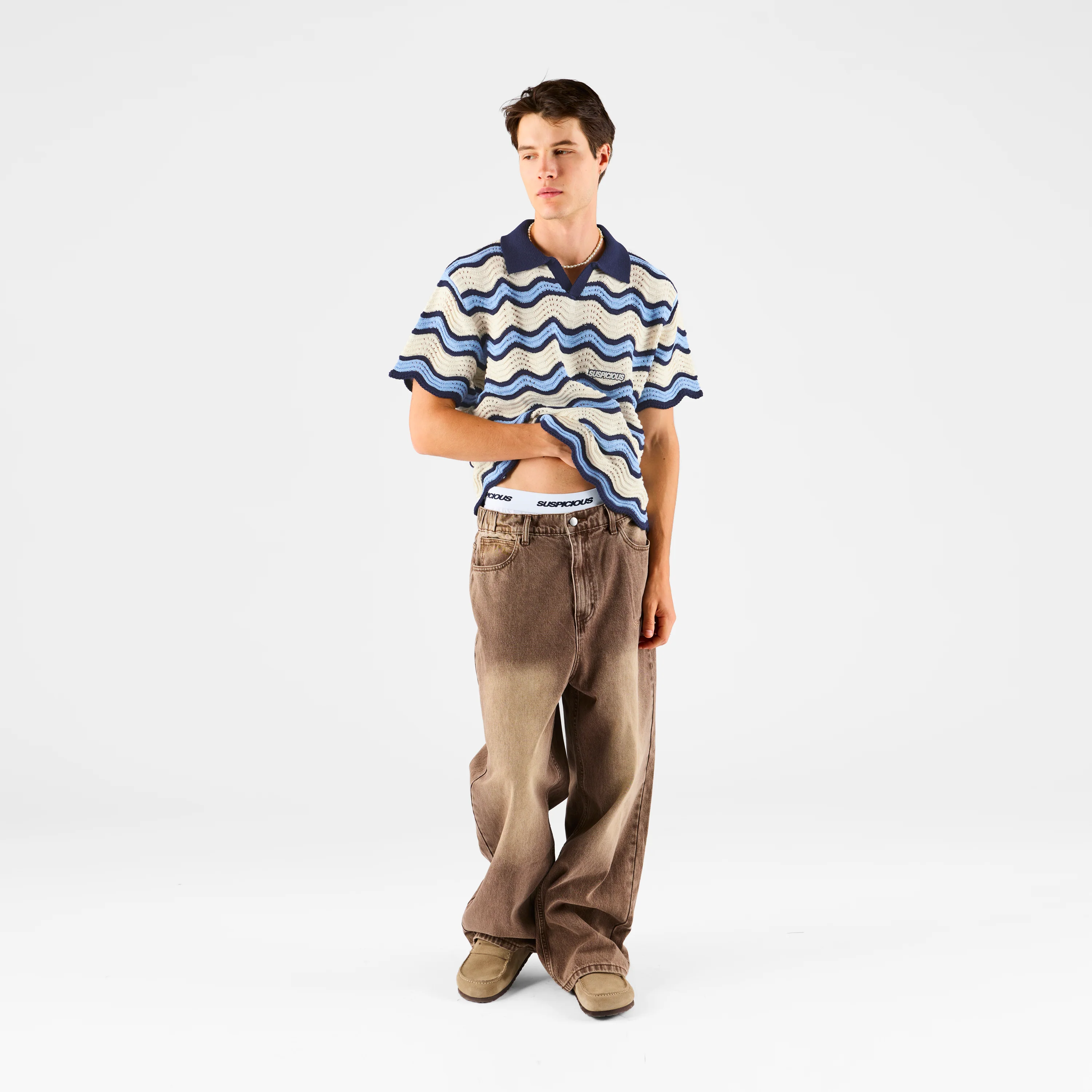 Boat / Essentials Wavy Polo - Natural & Celestial - Image 3