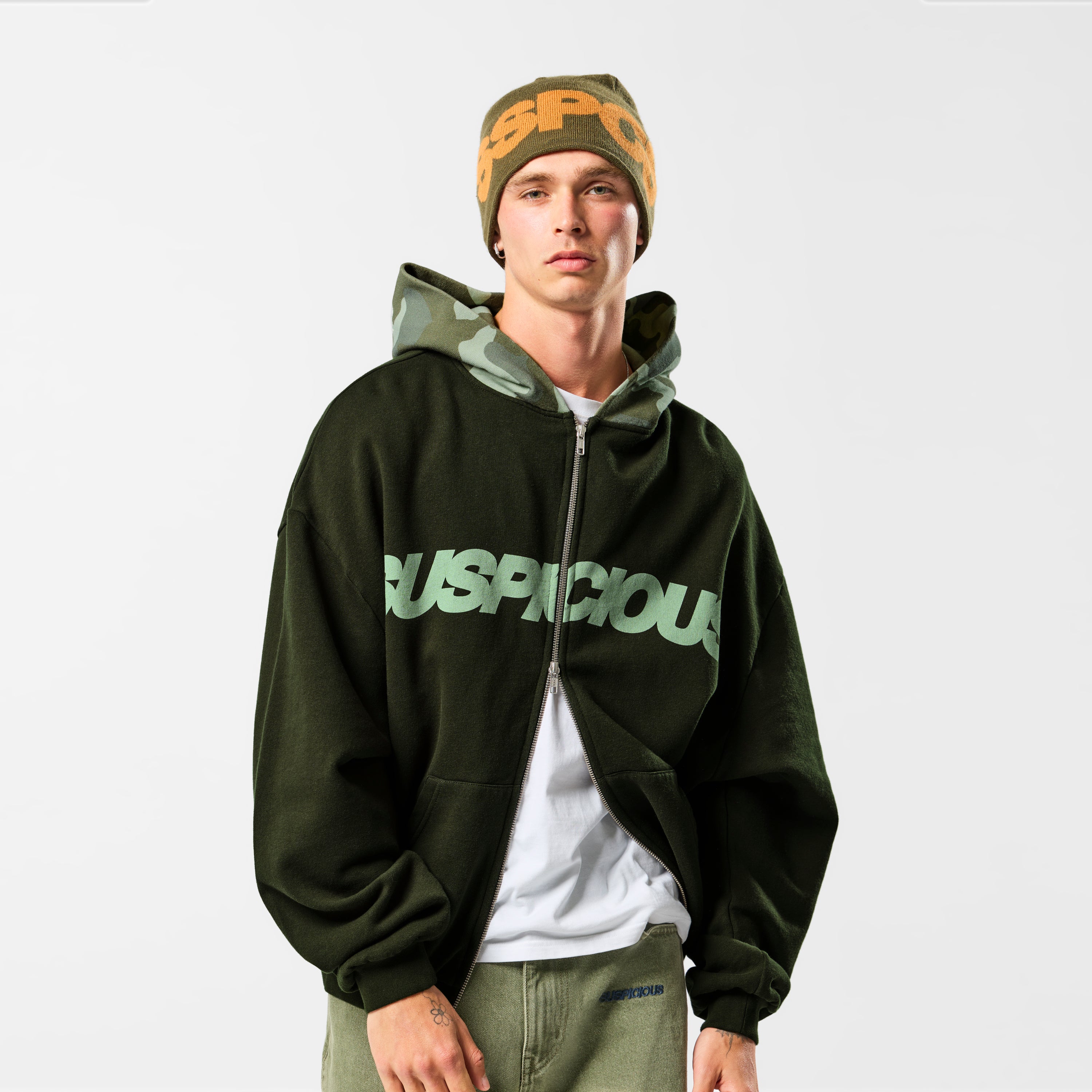 Camo / Base Zip-Up Hoodie - Tarmac - Image 2