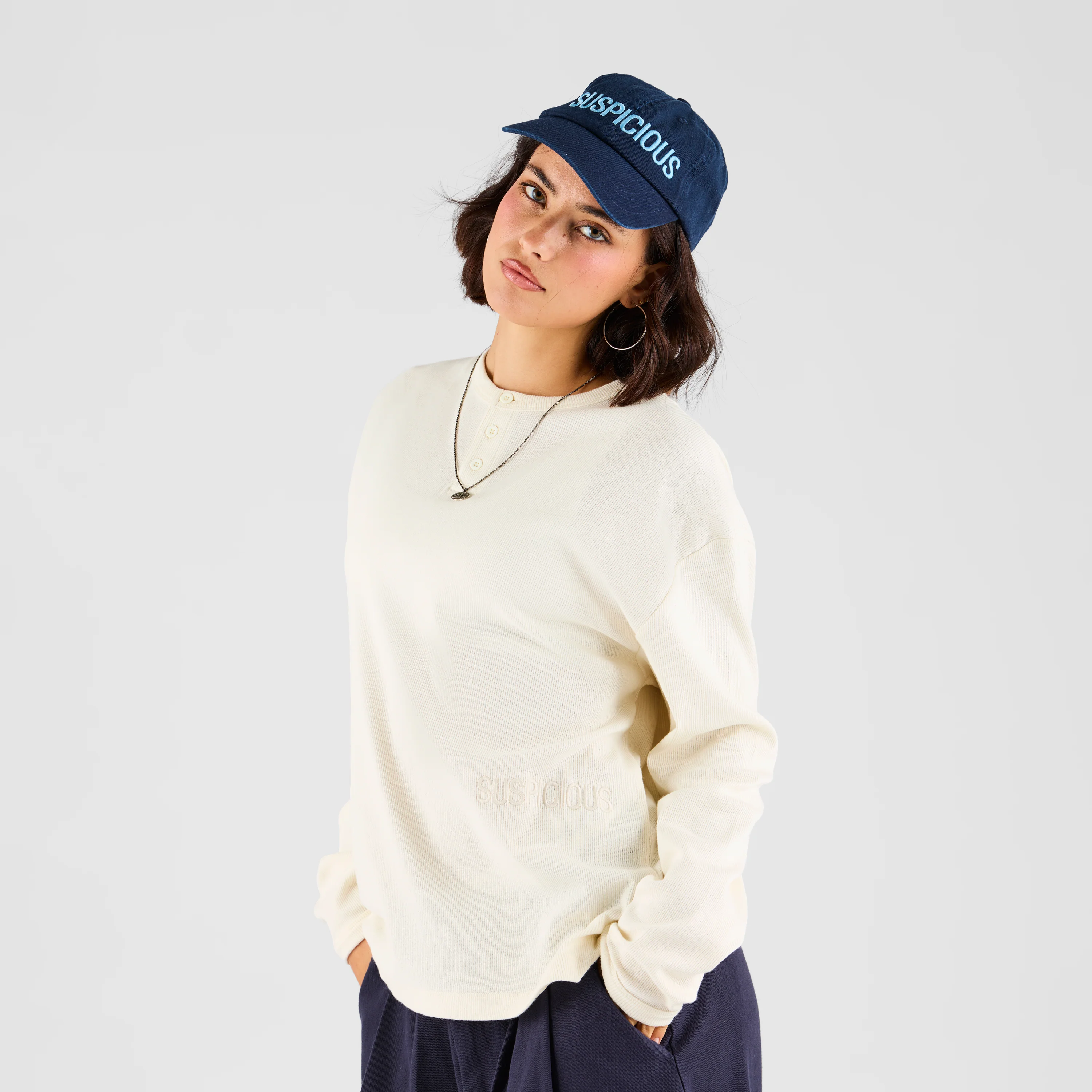 Core / Core Ribbed Henley Longsleeve - Natural - Image 9