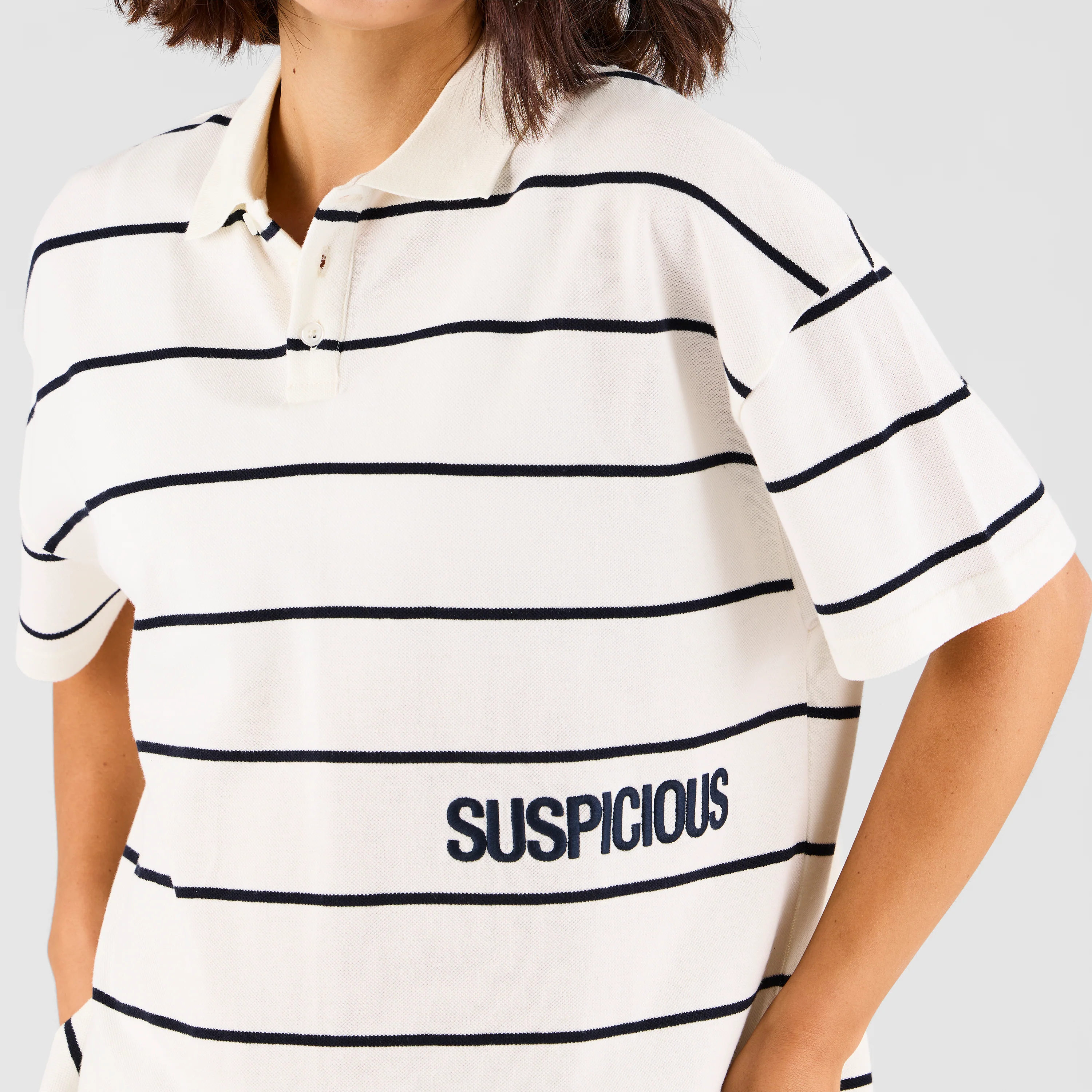 Core / Core Striped Piquet Polo - Natural - Image 9