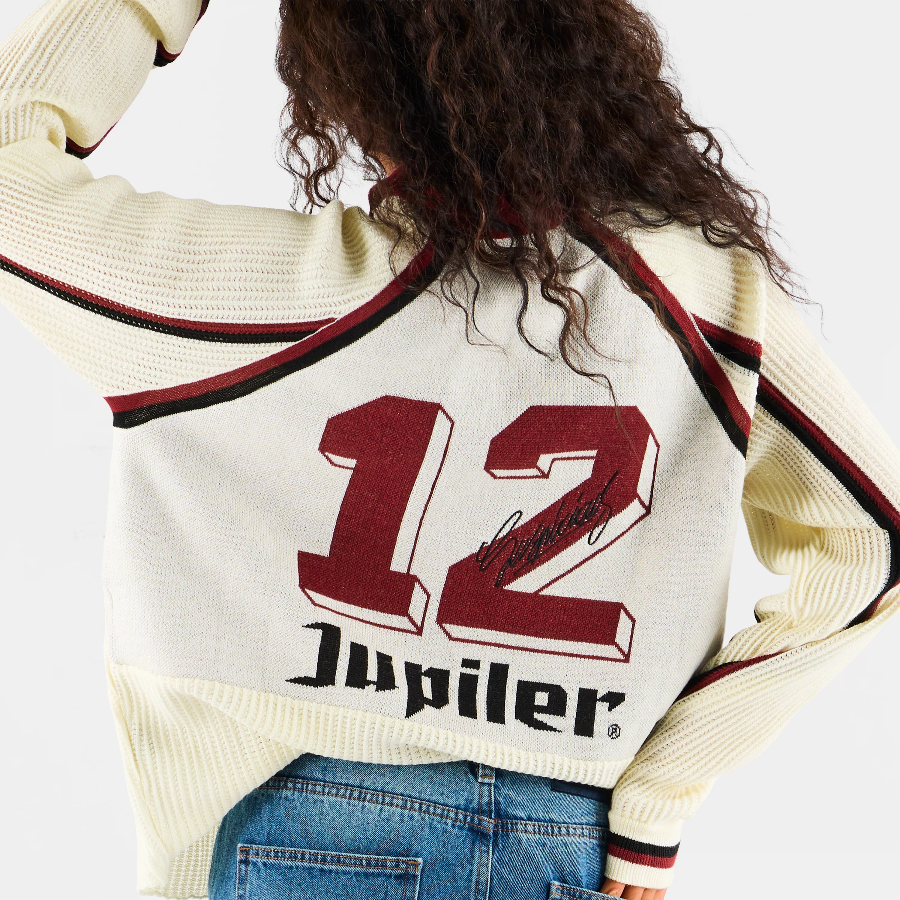 Football / Jupiler Knitted Football Longsleeve Polo - Natural - Image 11