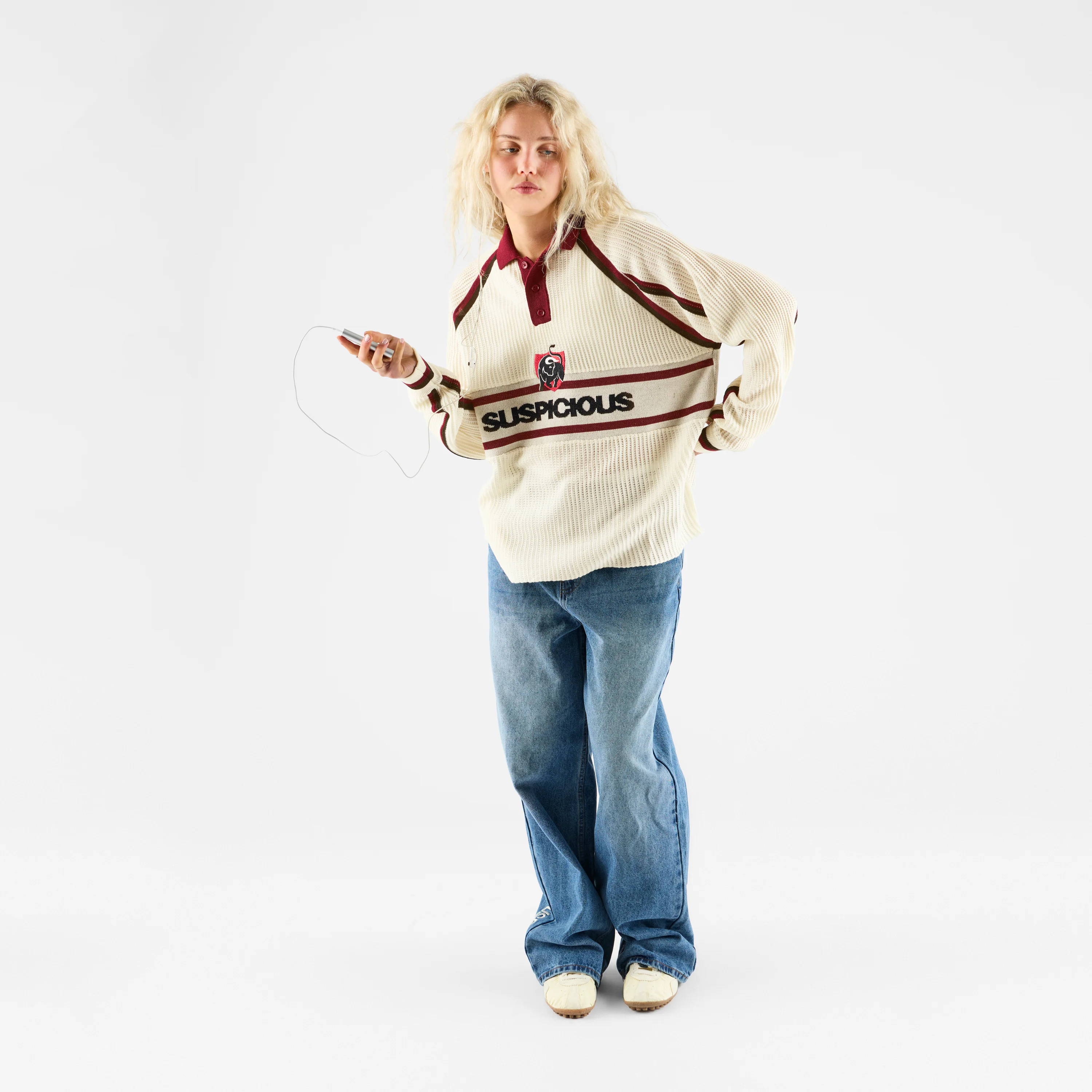 Football / Jupiler Knitted Football Longsleeve Polo - Natural - Image 6
