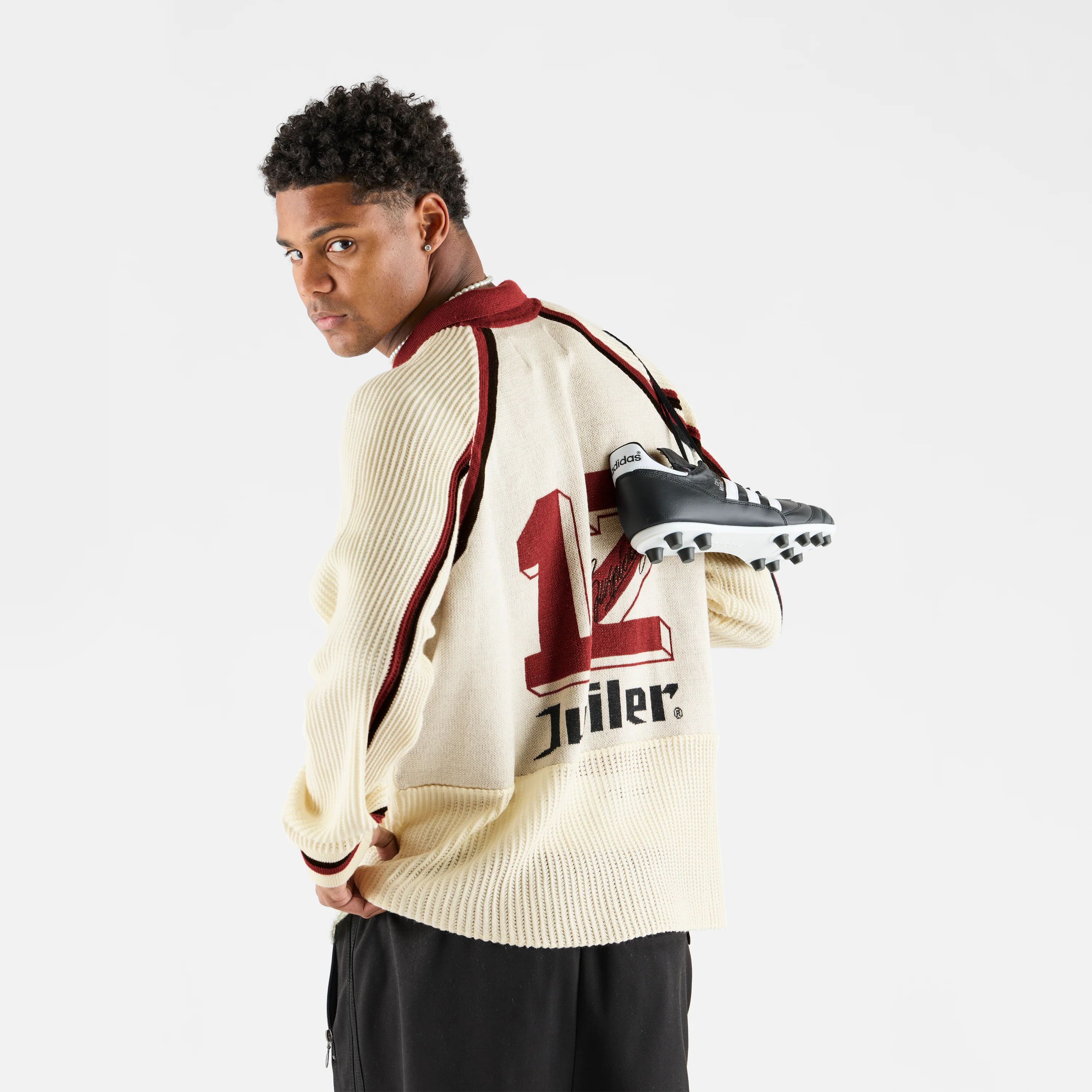 Football / Jupiler Knitted Football Longsleeve Polo - Natural - Image 7