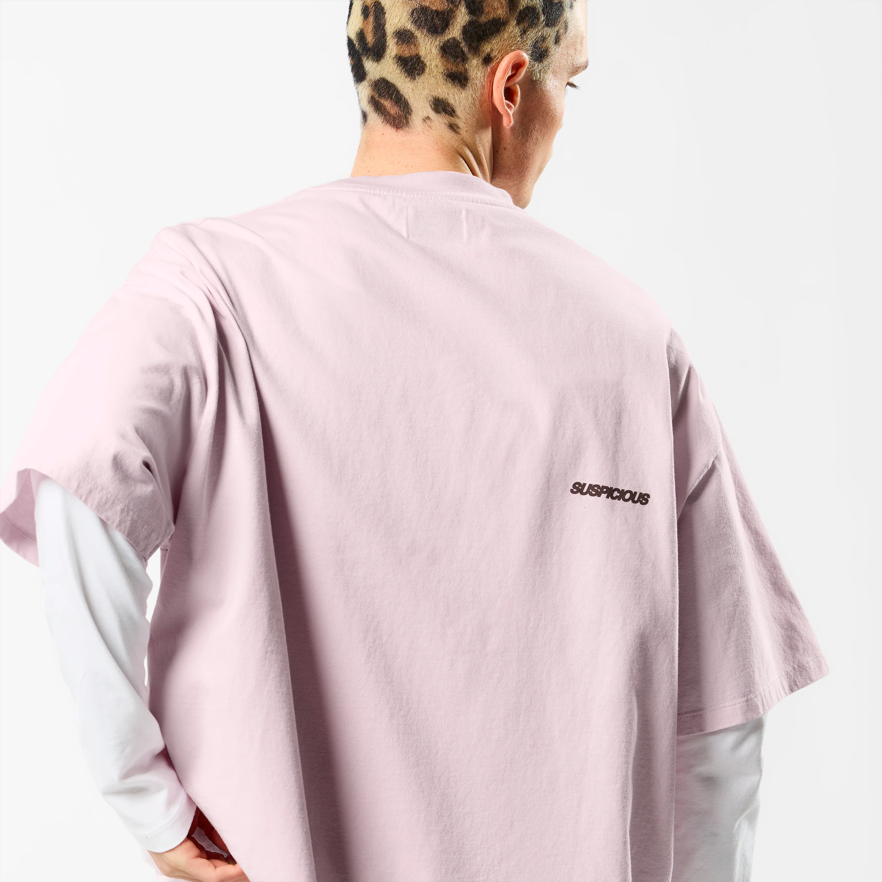 Leopard / Base Tee - Light Lilac - Image 4