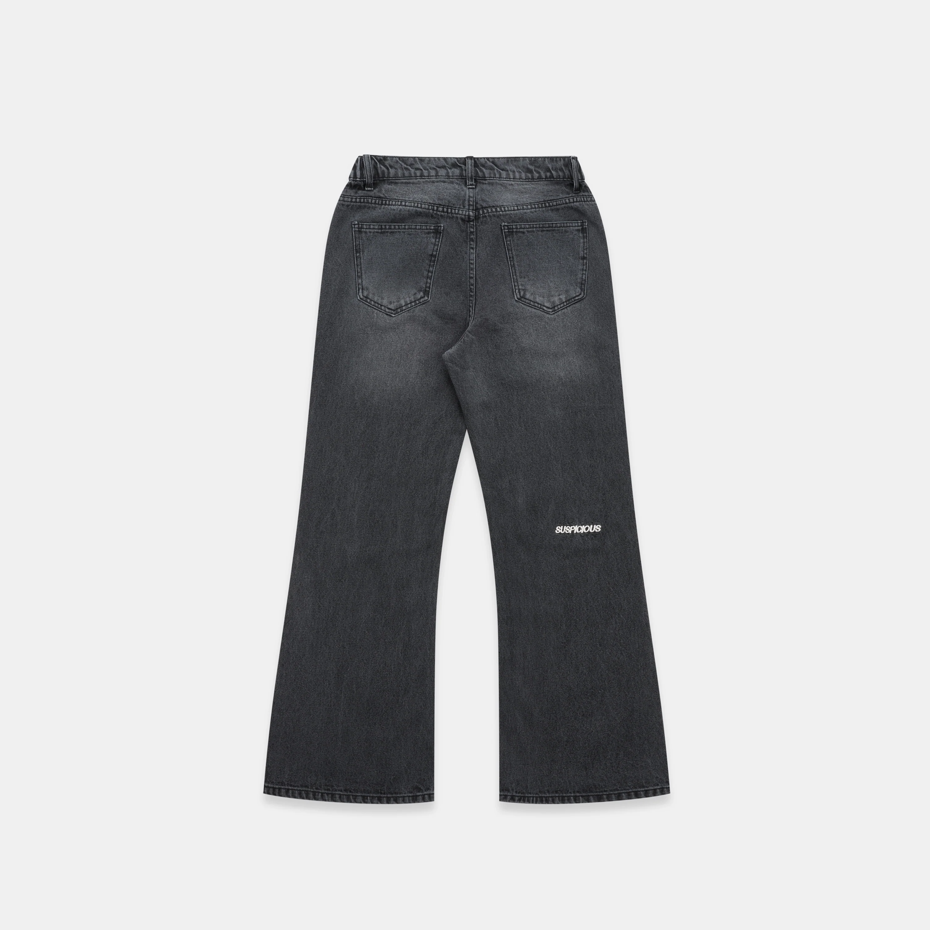 Leopard / Essentials Flairy Jeans - Washed Black - Image 9