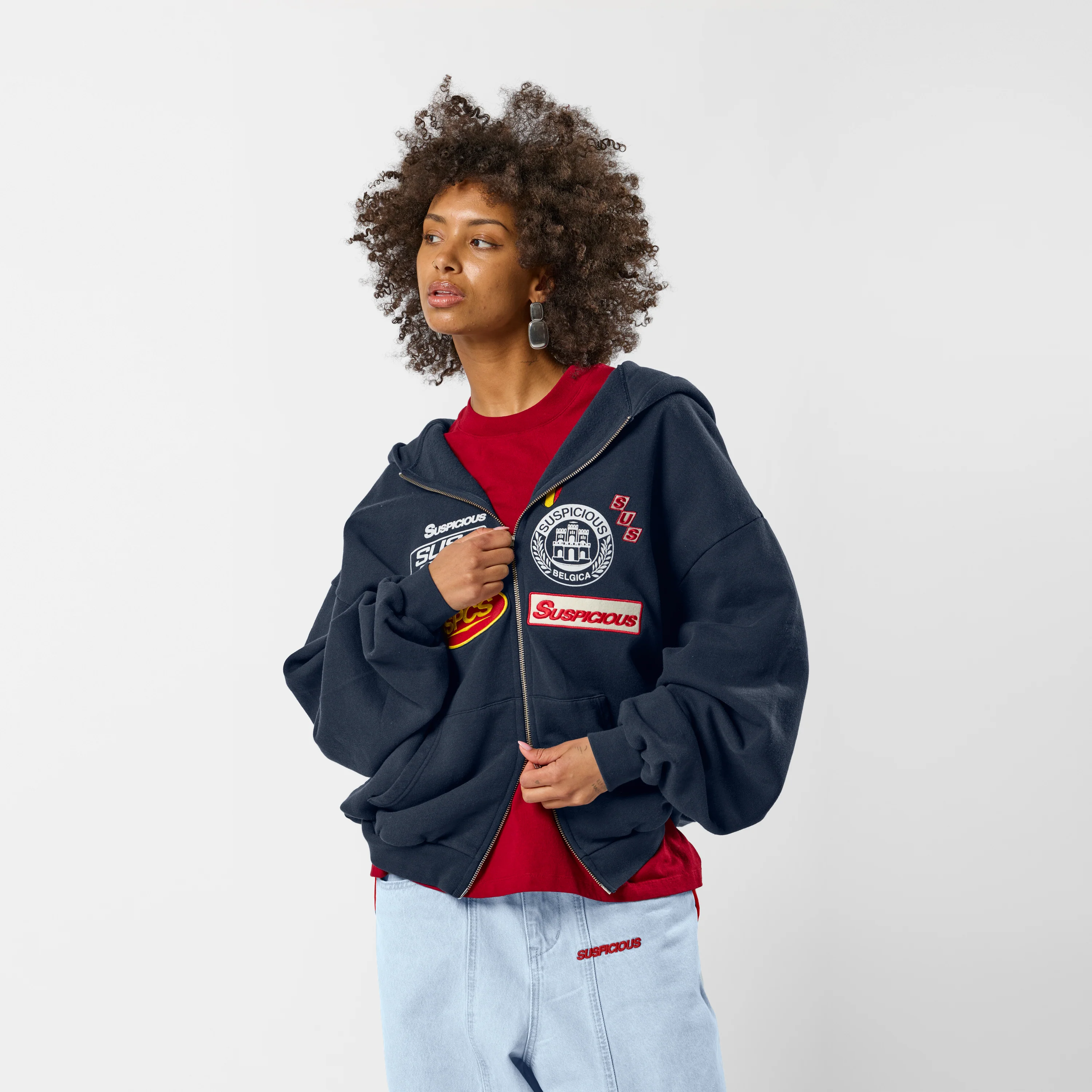 Off Season / Badge Line Up Zip-Up Hoodie - Nightfall - Image 2