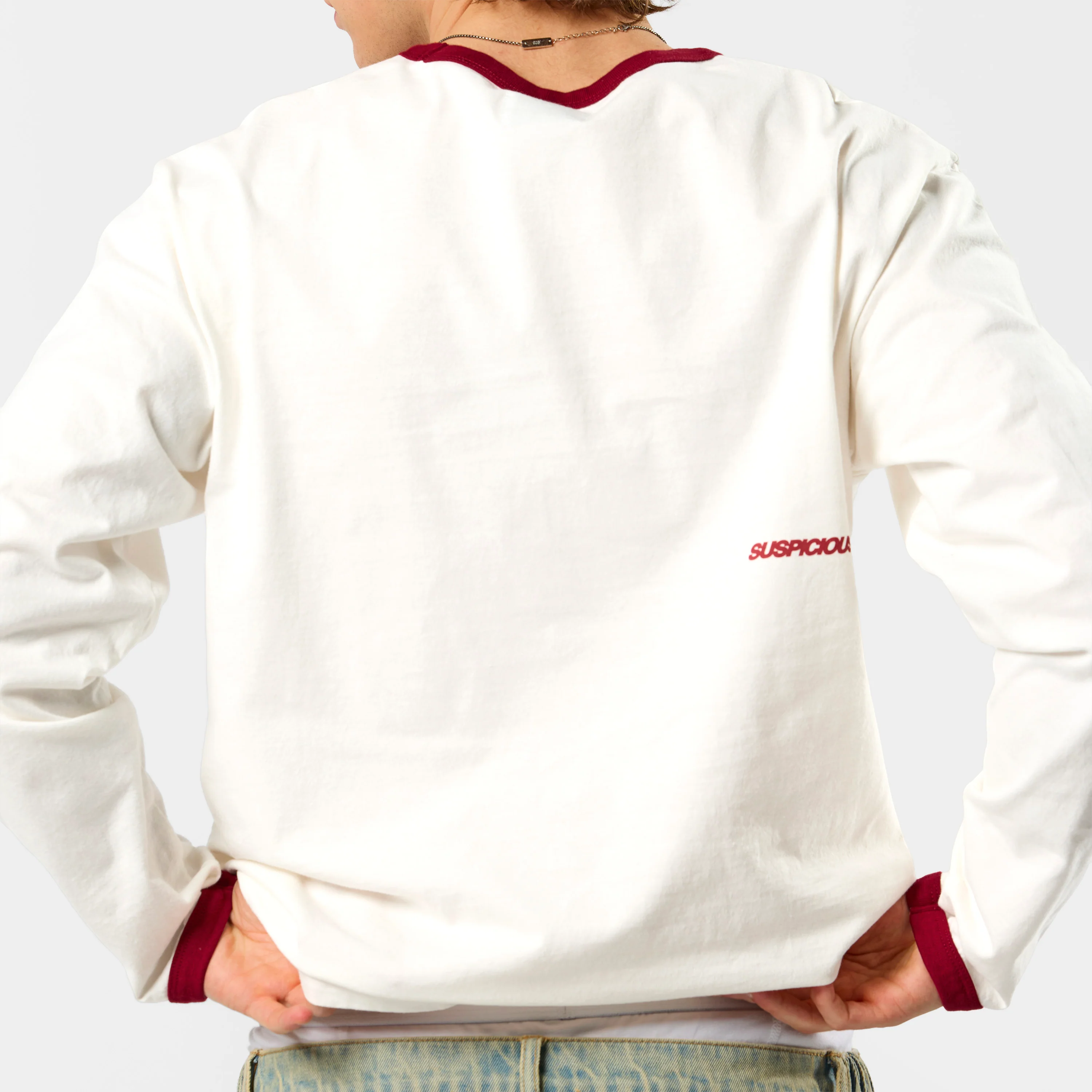 Off Season / Badge Ringer Longsleeve - Red - Image 5