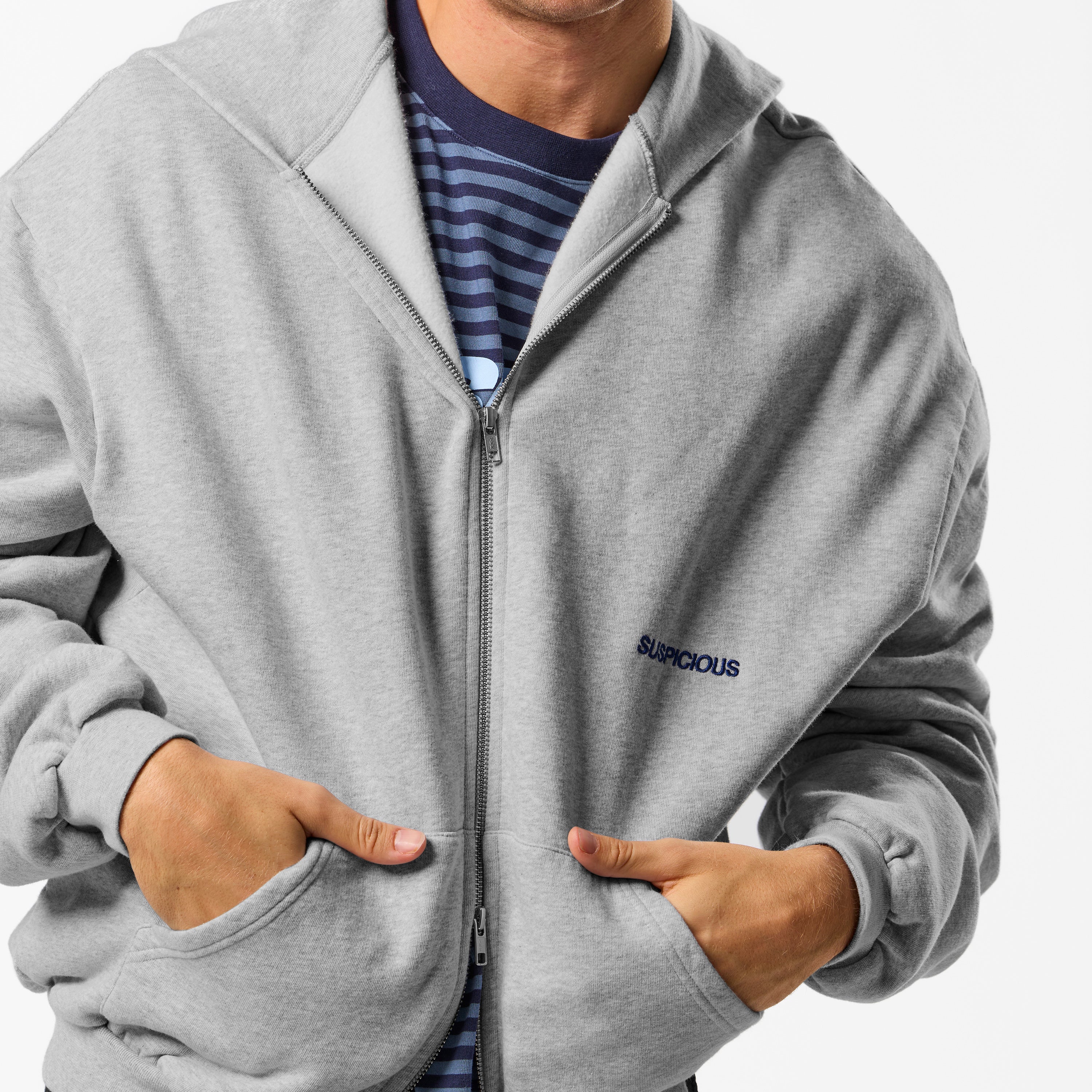 PL / The Essentials Zip-Up Hoodie - Neutral Heather - Image 2