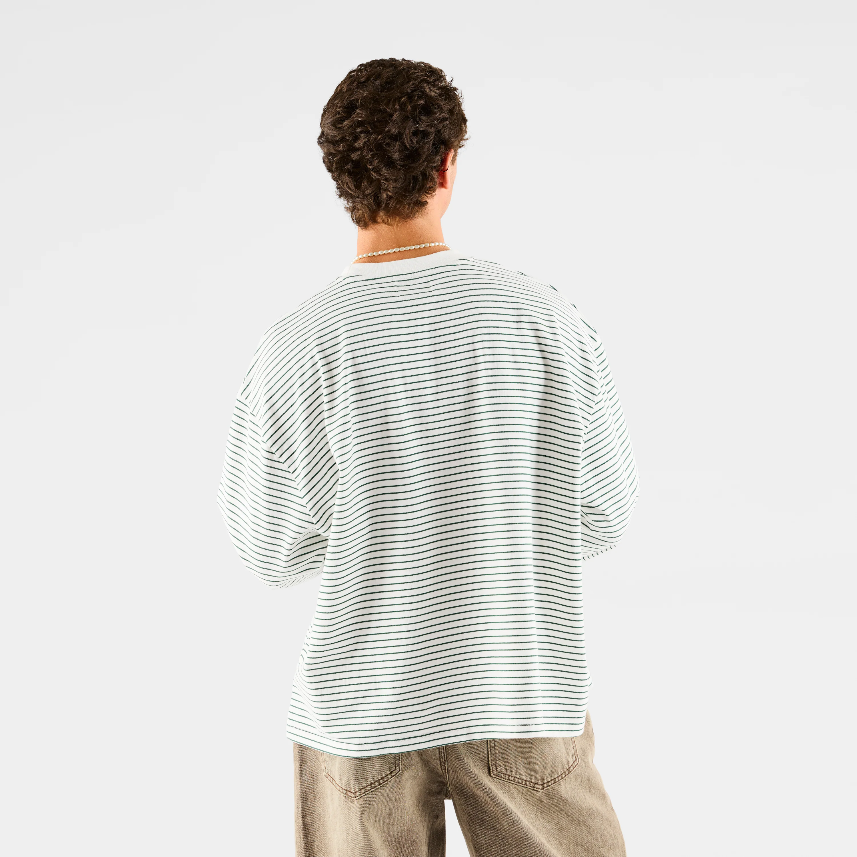 PL / The SSPCS Striped Longsleeve - Forest Green & White - Image 6