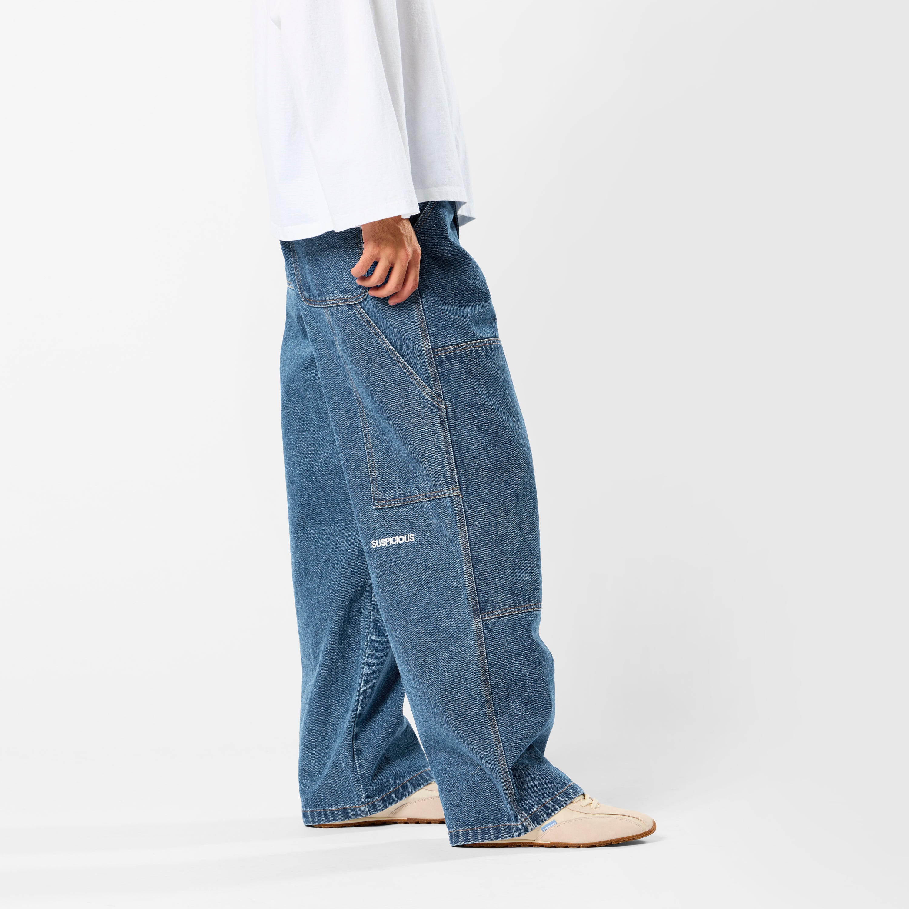 Polkaline / Suspicious Double Knee Jeans - Blue - Image 4