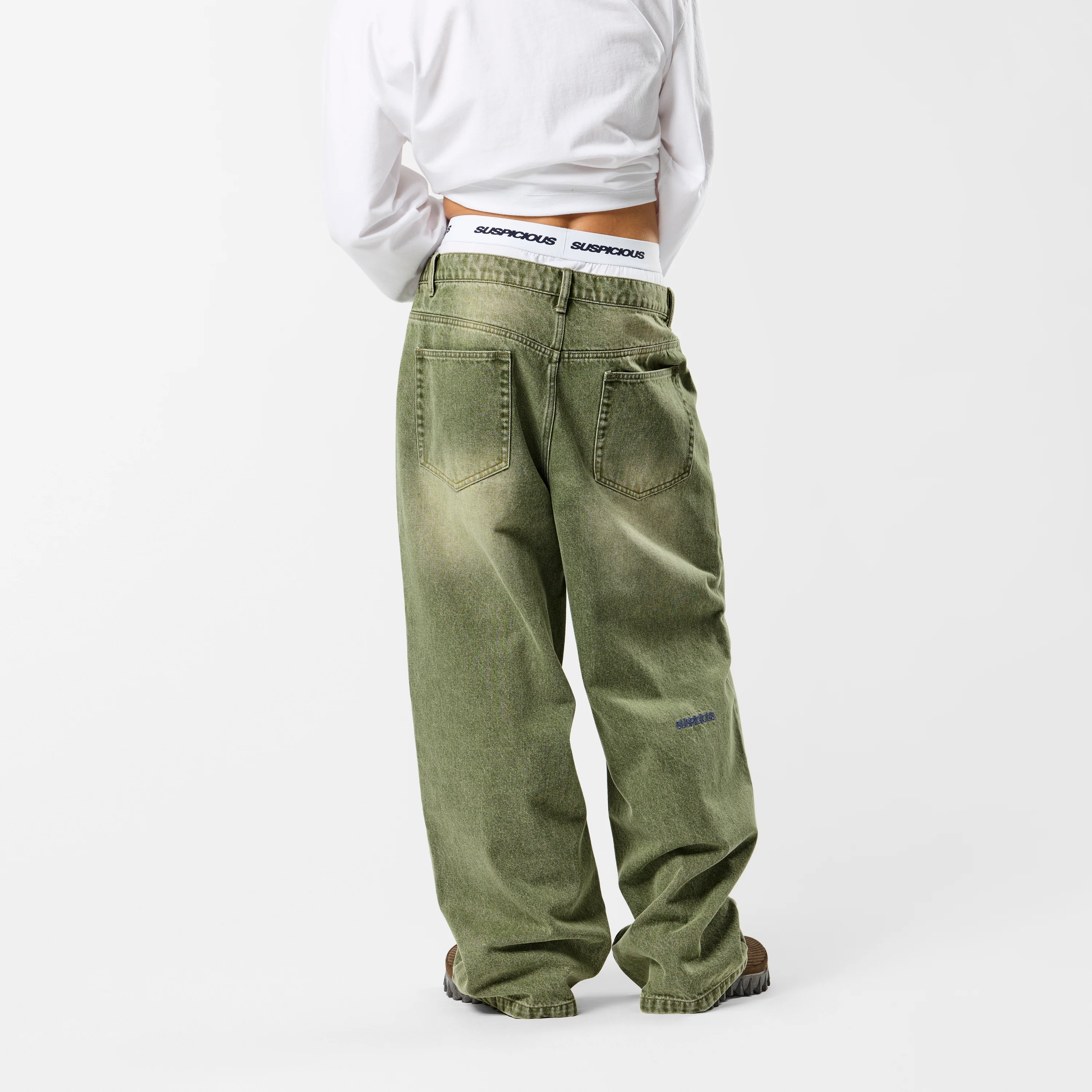 Softground / Essentials Baggy Jeans - Washed Matcha - Image 5