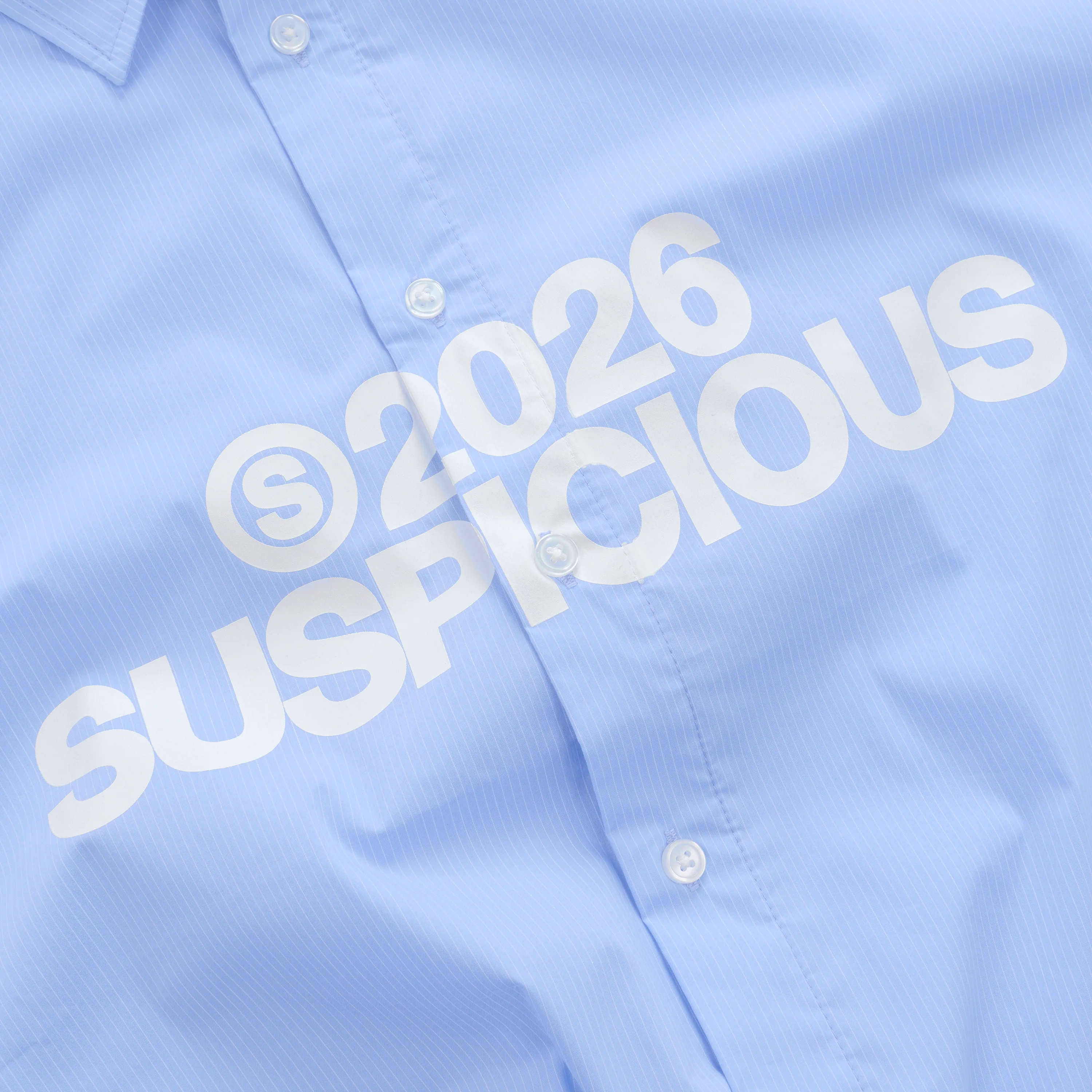 Spring 1 / S2026 Striped Shortsleeve Shirt - Light Blue - Image 4