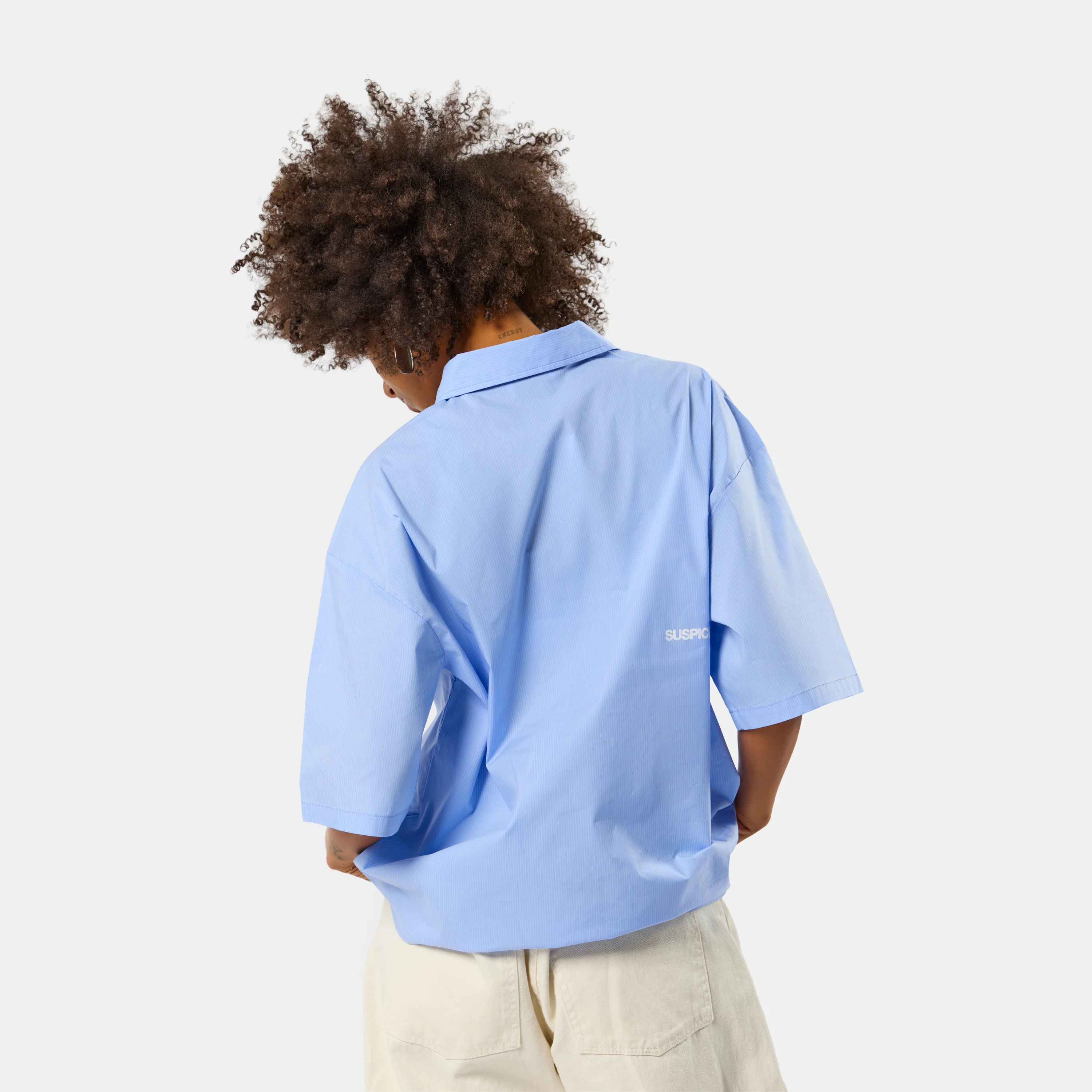 Spring 1 / S2026 Striped Shortsleeve Shirt - Light Blue - Image 8