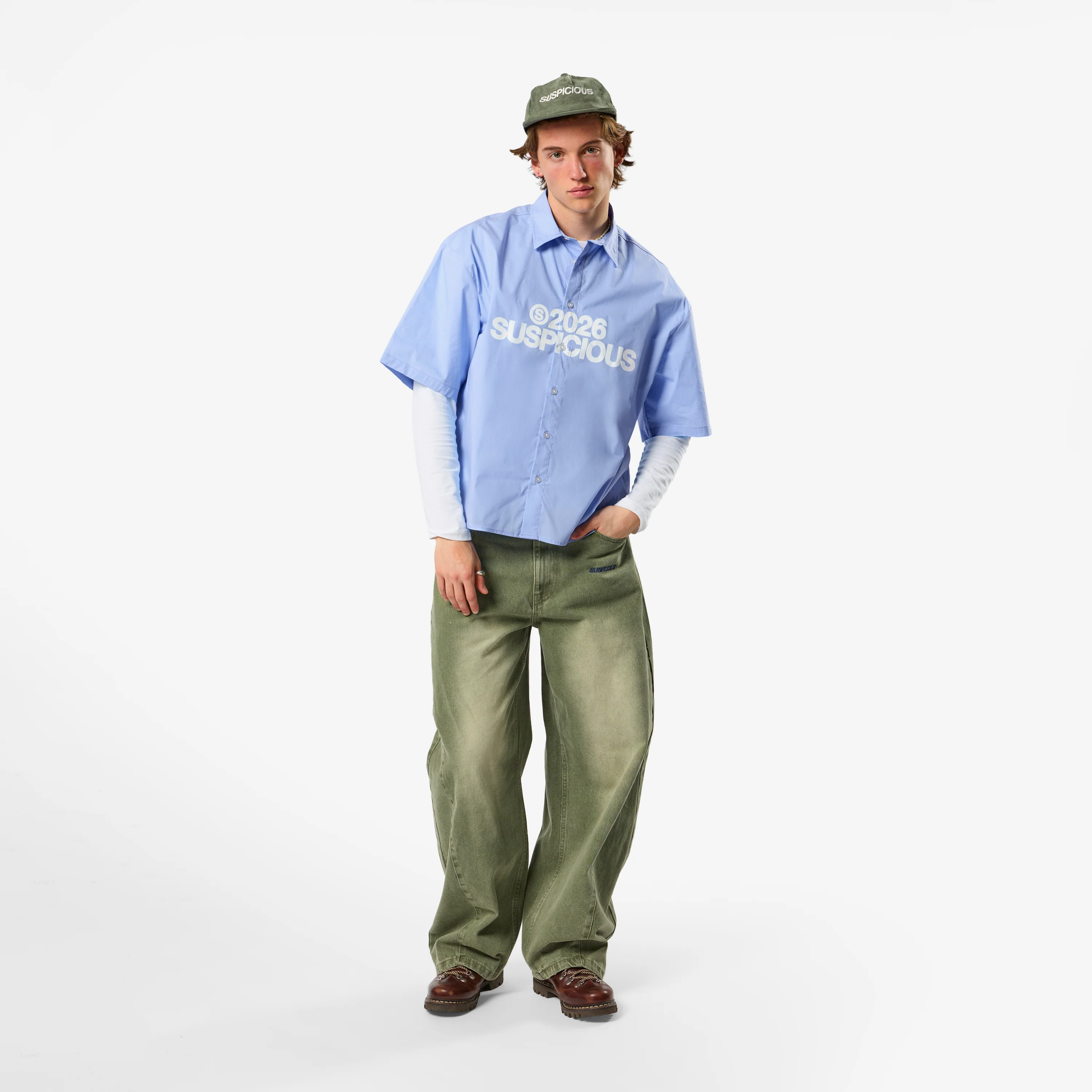 Spring 1 / S2026 Striped Shortsleeve Shirt - Light Blue - Image 9