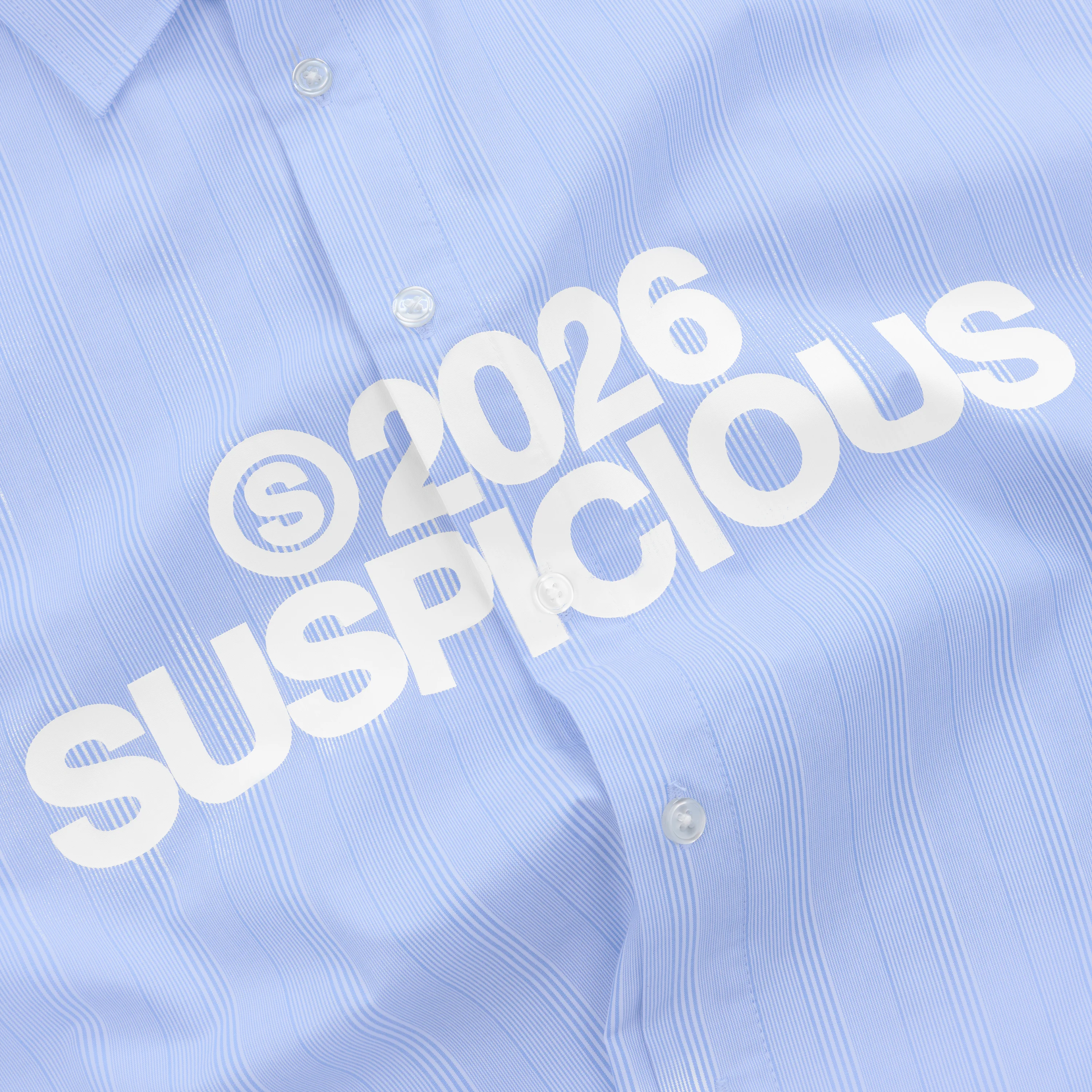 Spring 1 / S2026 Striped Shortsleeve Shirt - Light Blue & White - Image 4