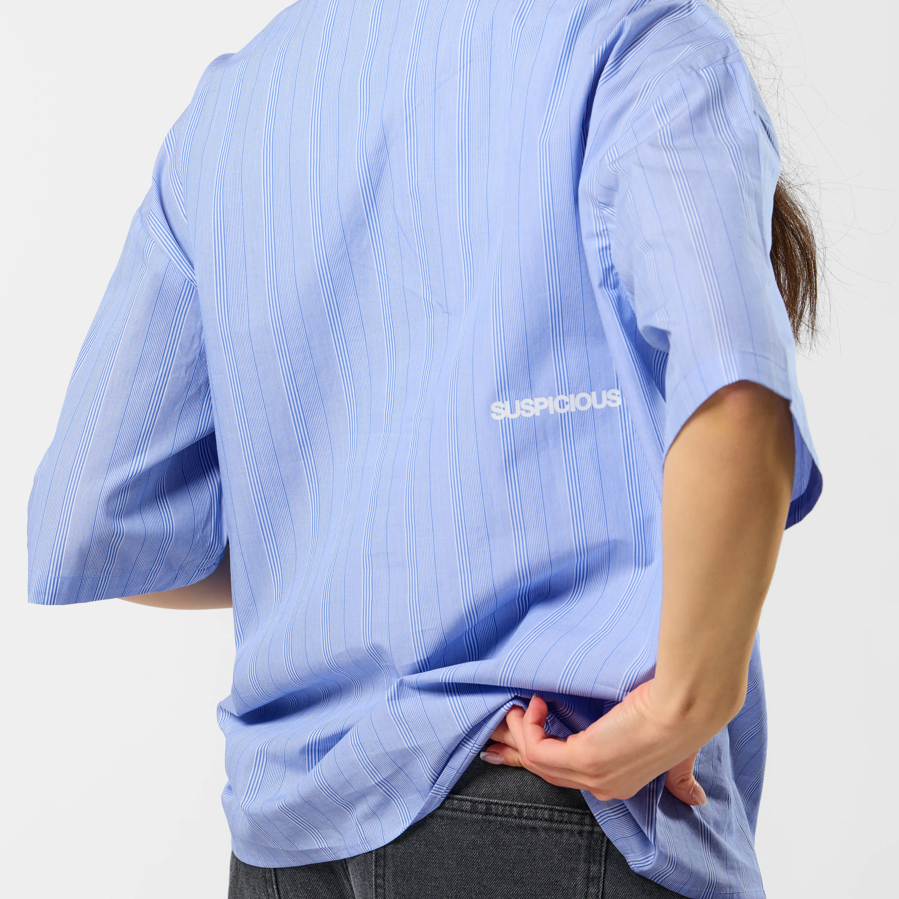 Spring 1 / S2026 Striped Shortsleeve Shirt - Light Blue & White - Image 5