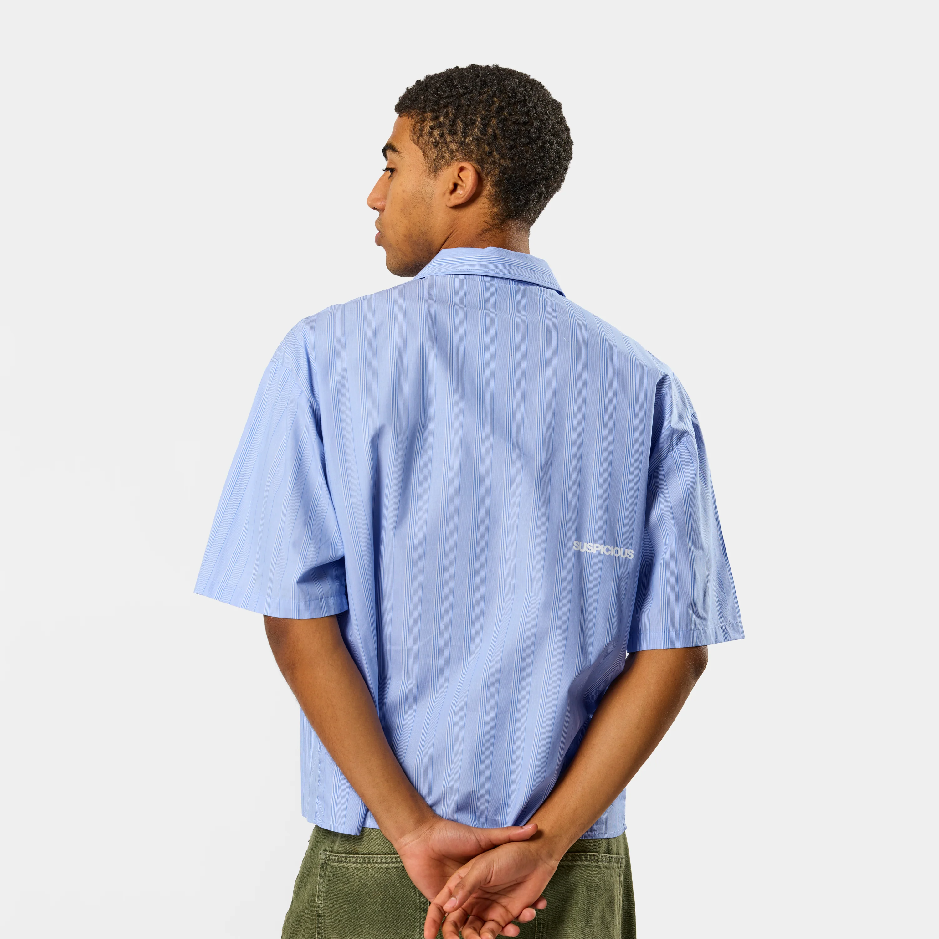 Spring 1 / S2026 Striped Shortsleeve Shirt - Light Blue & White - Image 8