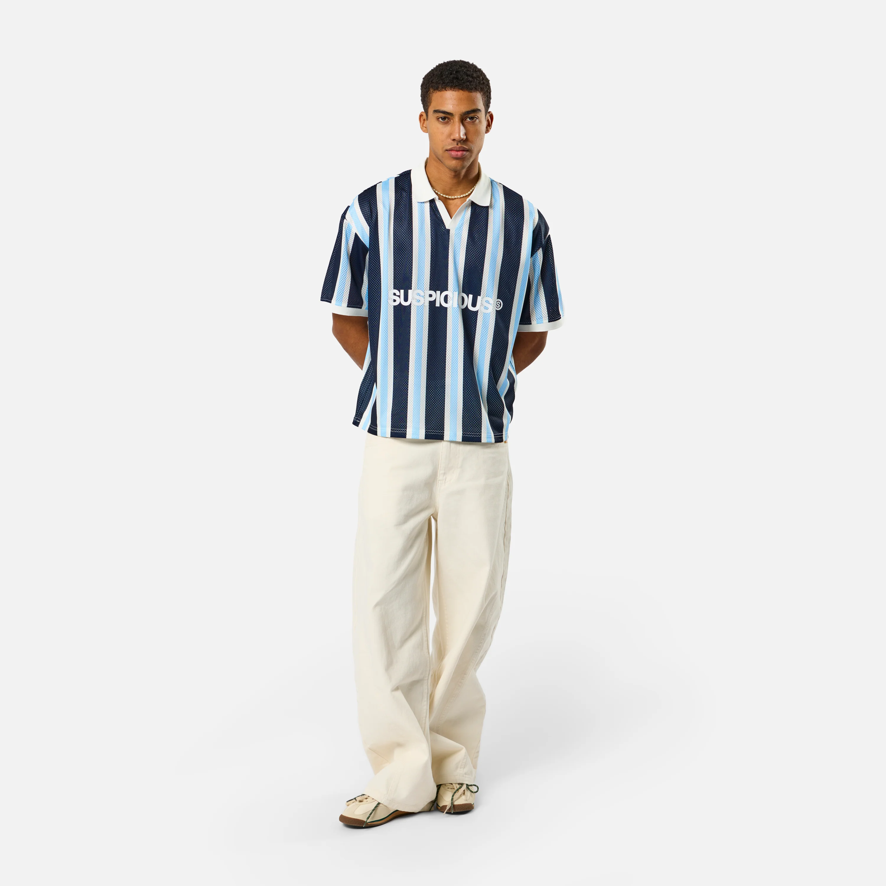 Spring 1 / Suspicious Mesh Football Top - Nightfall & Celestial Blue - Image 5