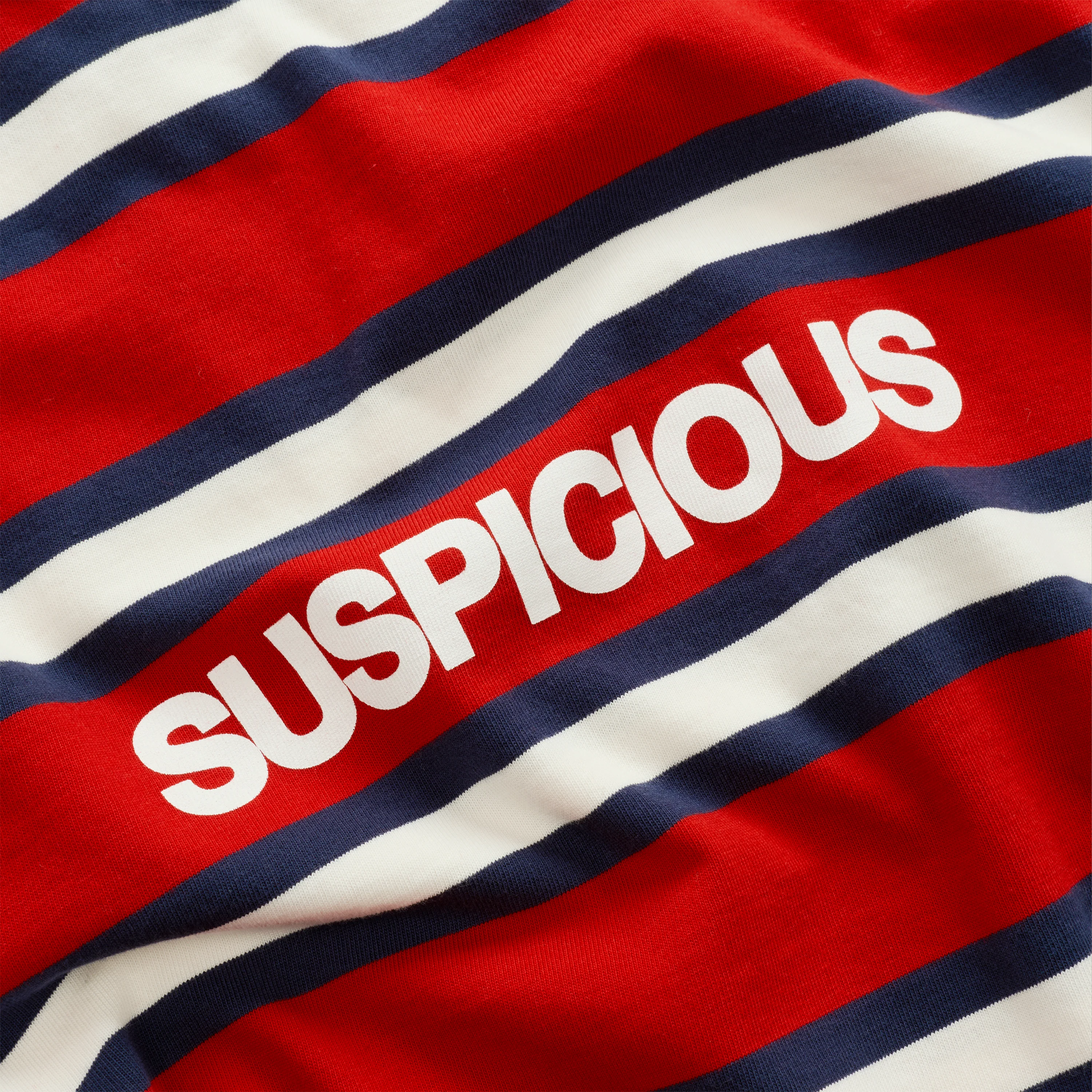 Spring 1 / Suspicious Striped Longsleeve - Ruby Red & Nightfall - Image 5