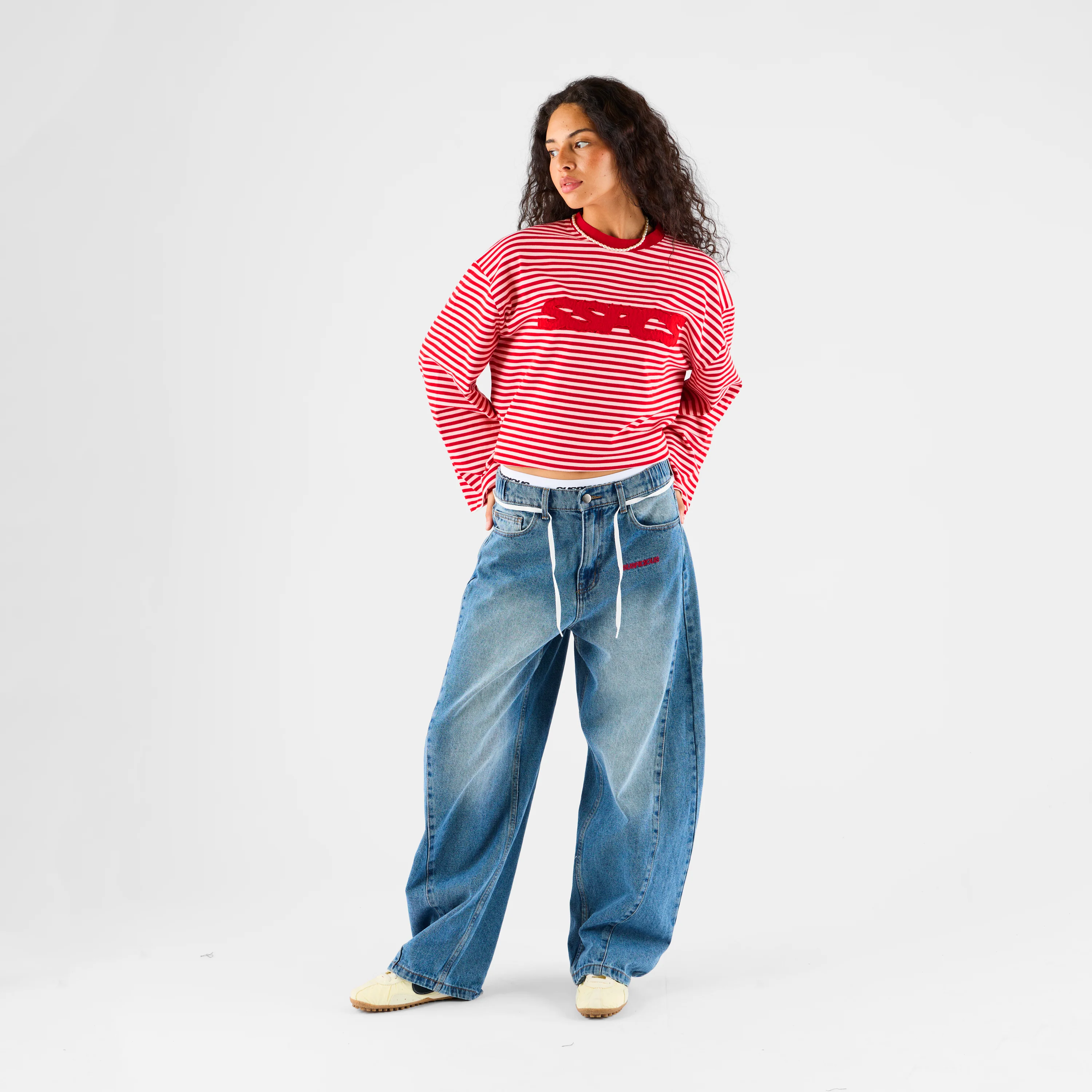 Summer Stripes / SSPCS Applique Striped Longsleeve - Red - Image 7