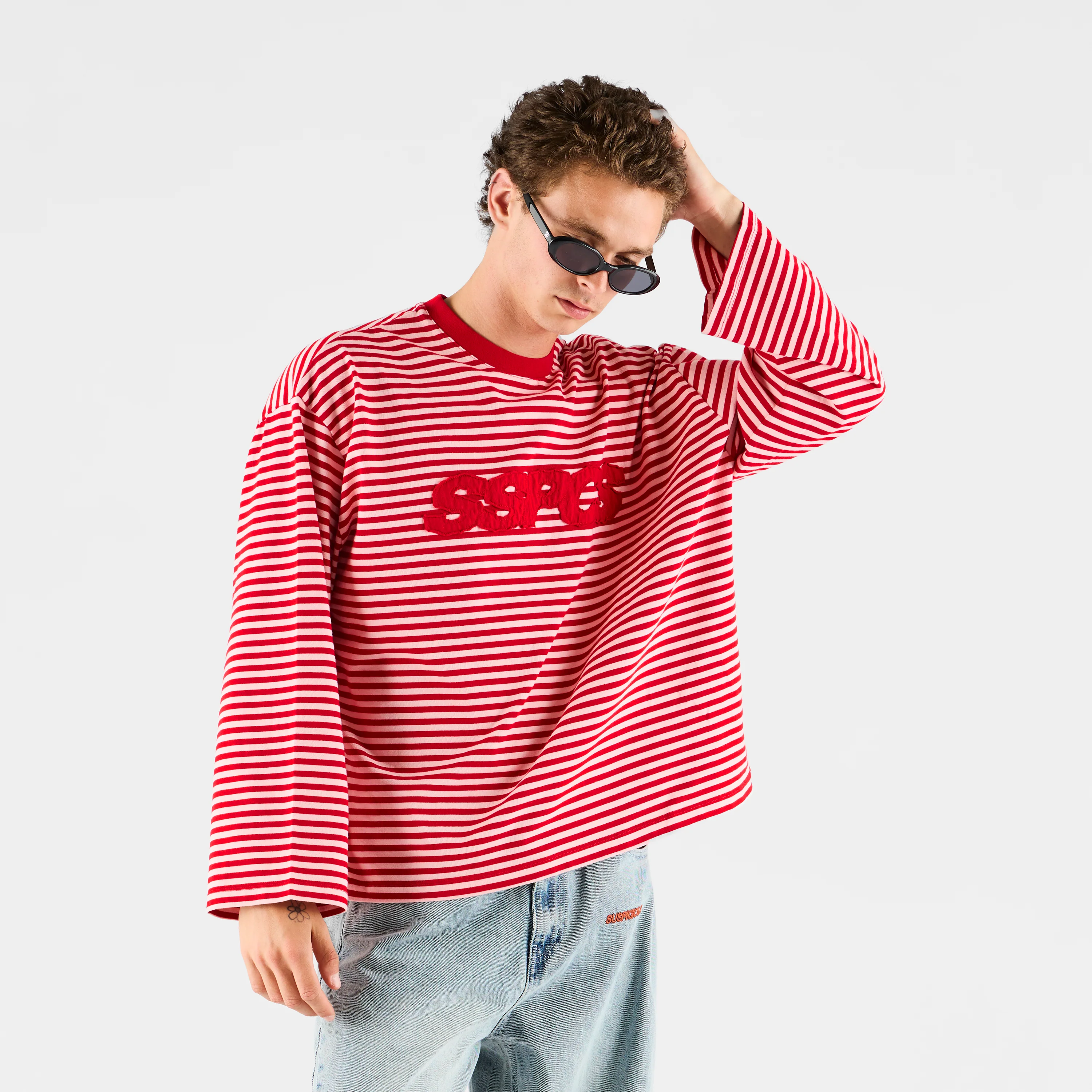 Summer Stripes / SSPCS Applique Striped Longsleeve - Red - Image 8