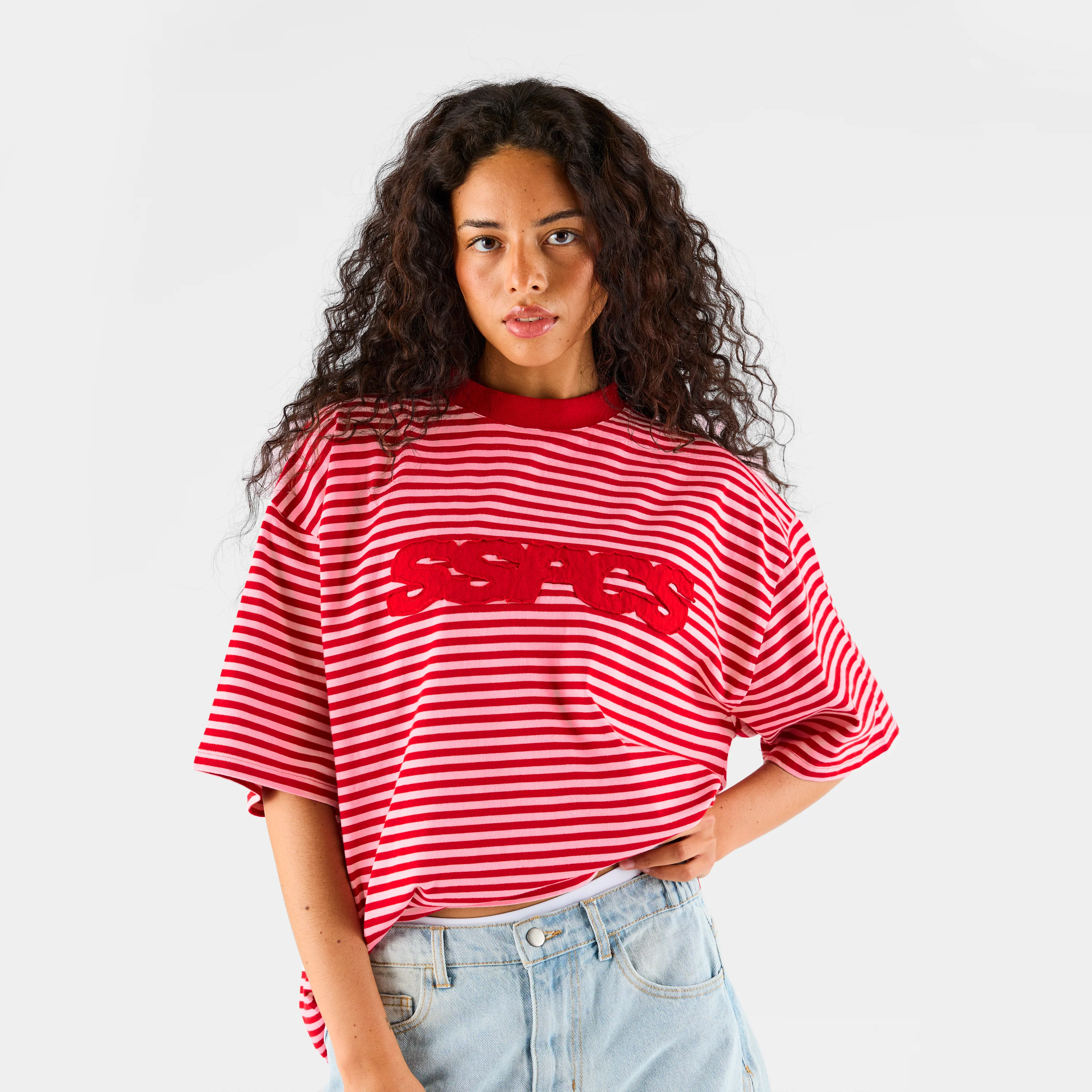 Summer Stripes / SSPCS Applique Striped Tee - Red - Image 8