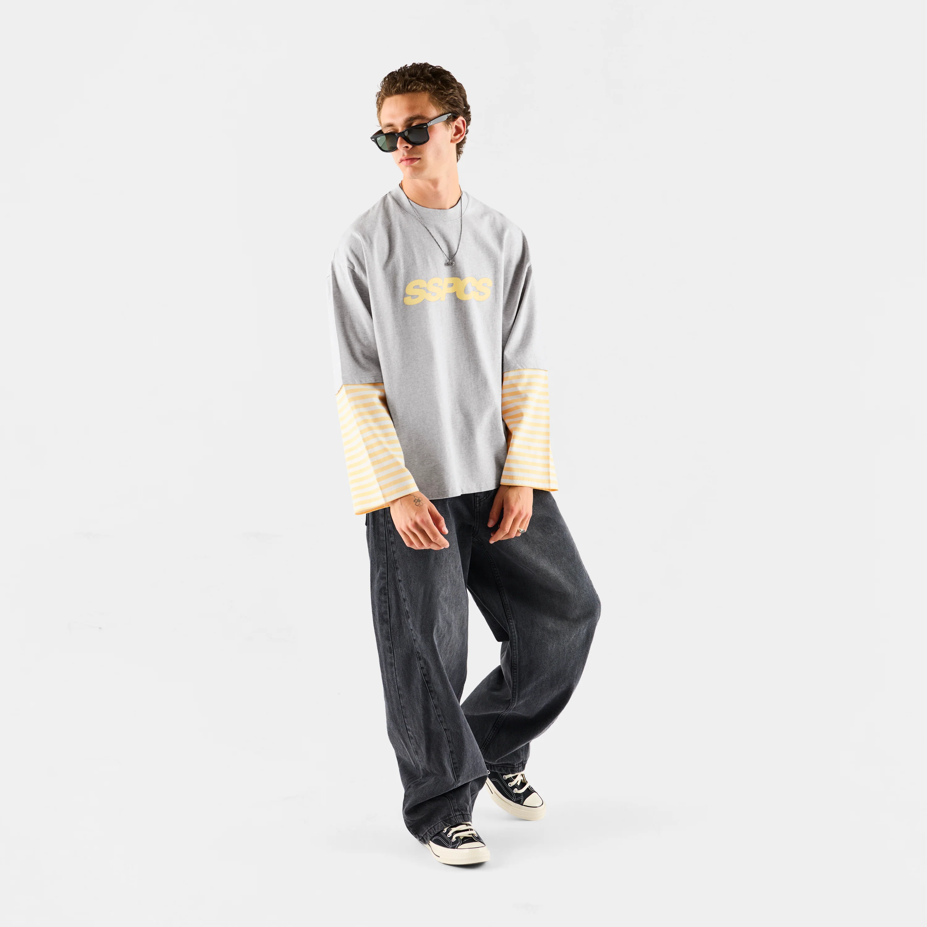 Summer Stripes / SSPCS Striped Layered Longsleeve - Ash & Butter - Image 7