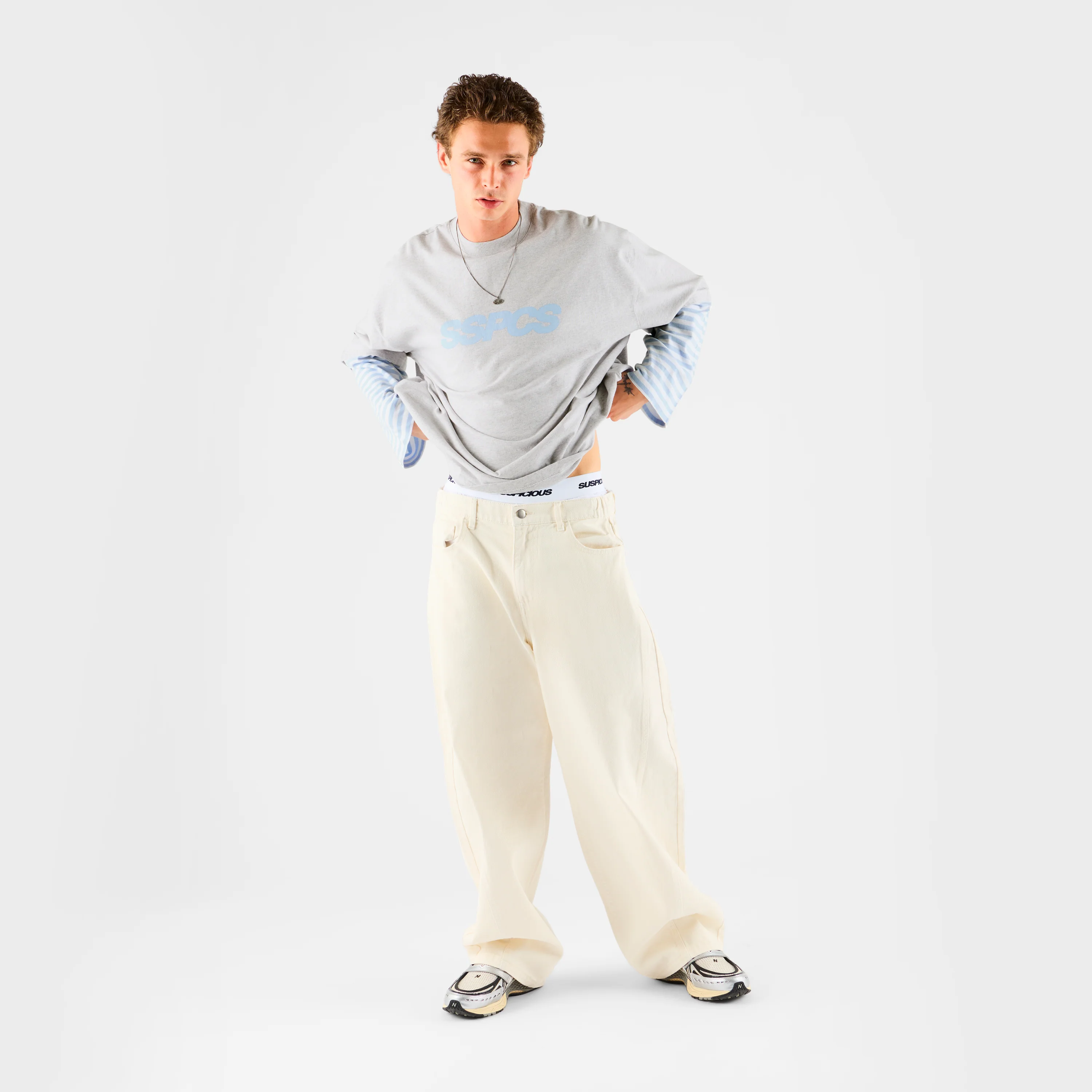 Summer Stripes / SSPCS Striped Layered Longsleeve - Celestial Blue - Image 3