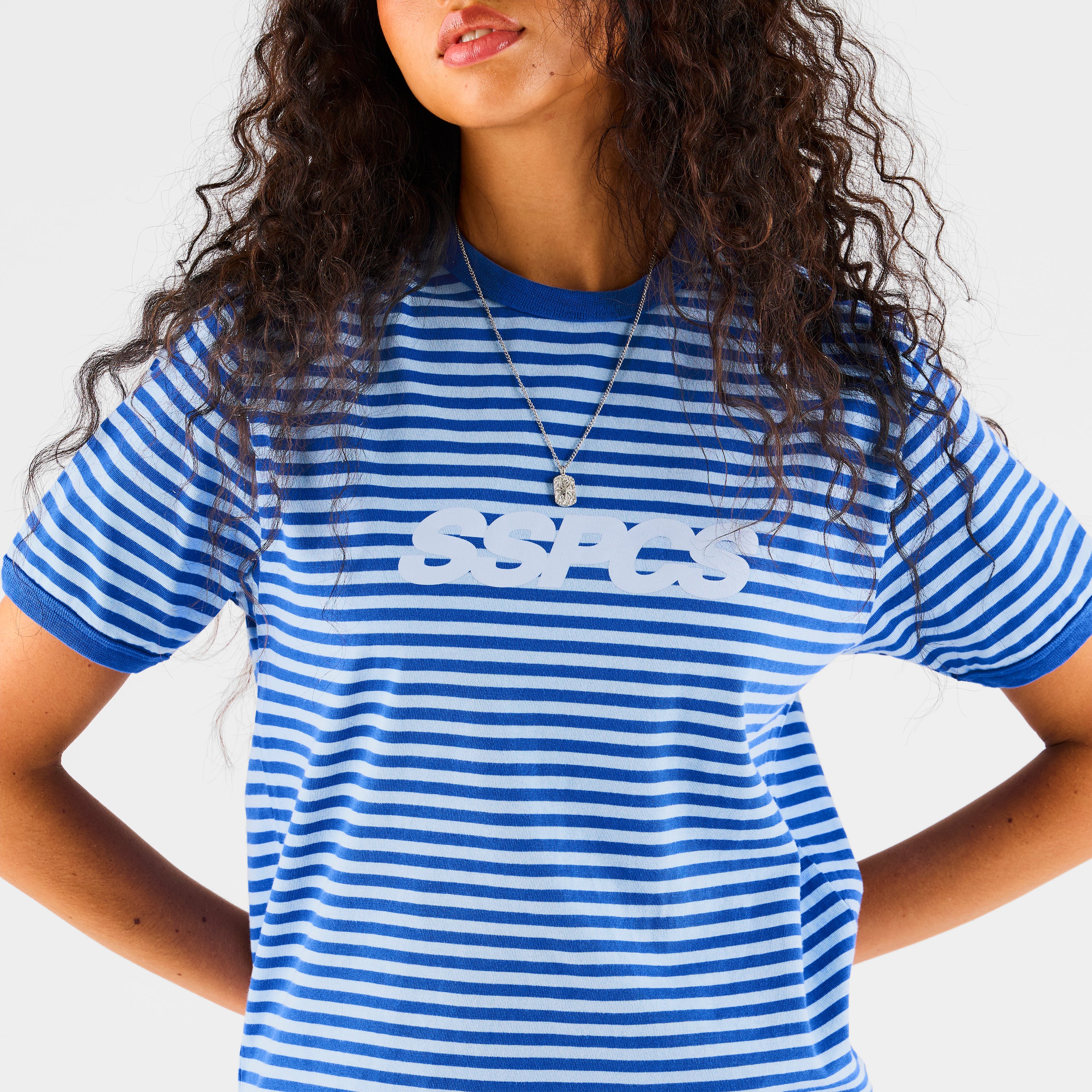 Summer Stripes / SSPCS Striped Ringer Tee - Blue - Image 2