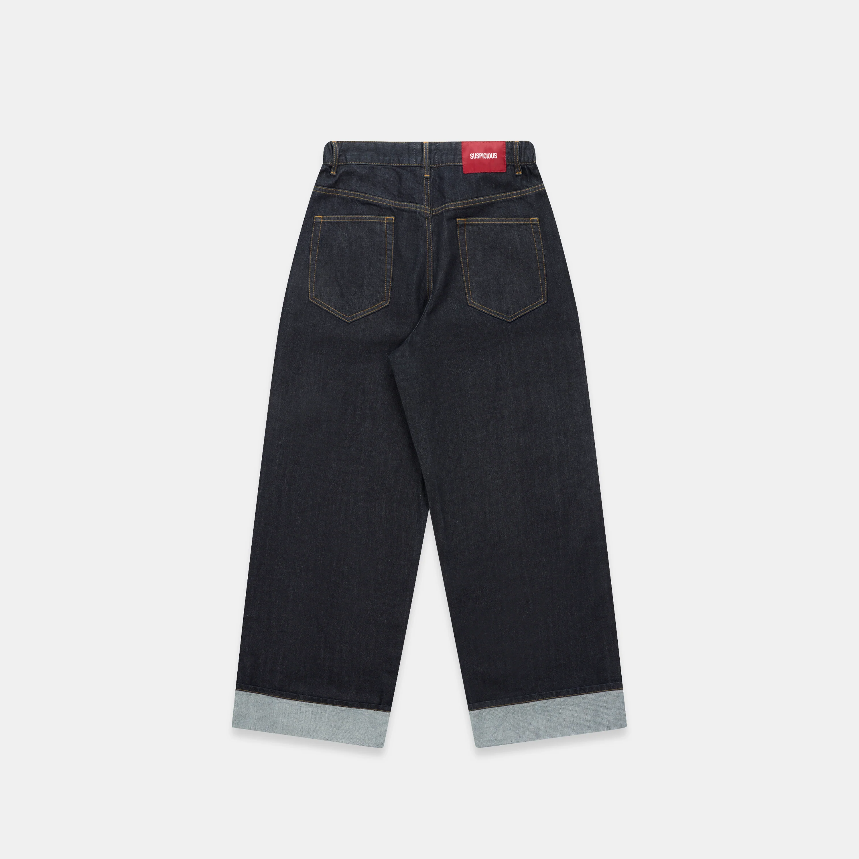 Winter2 / Selvedge Turn-Up Baggy Jeans - Indigo - Image 10