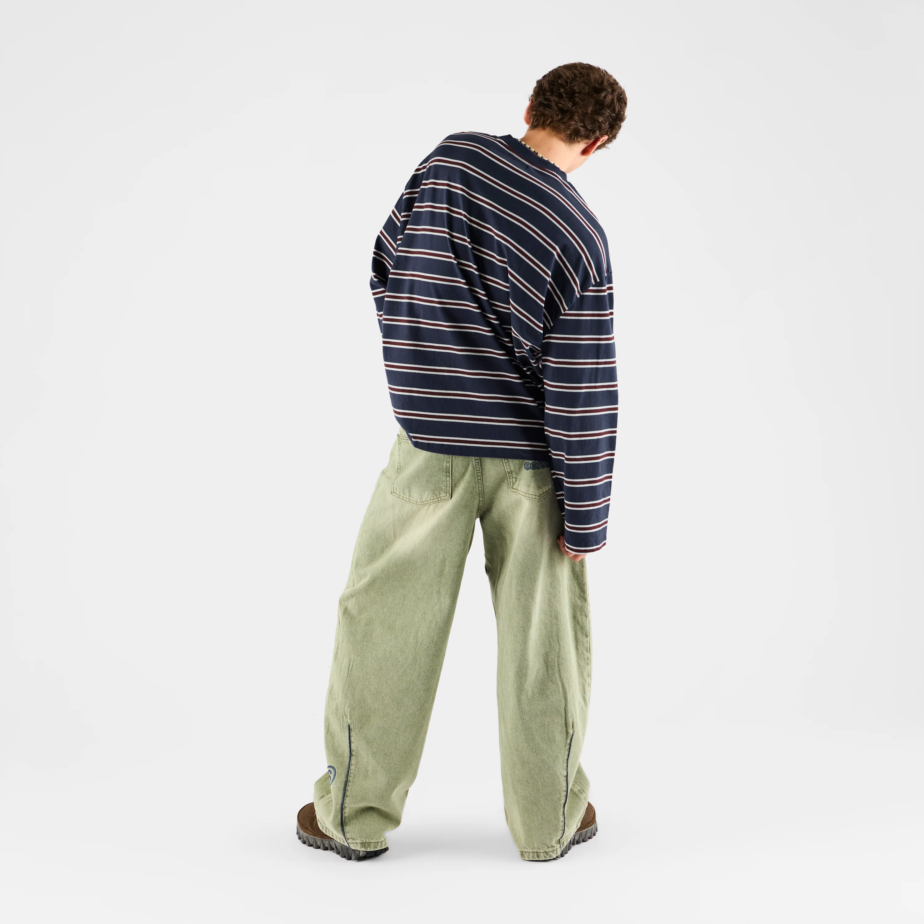 Winter1 / Striped Longsleeve - Navy & Red - Image 6