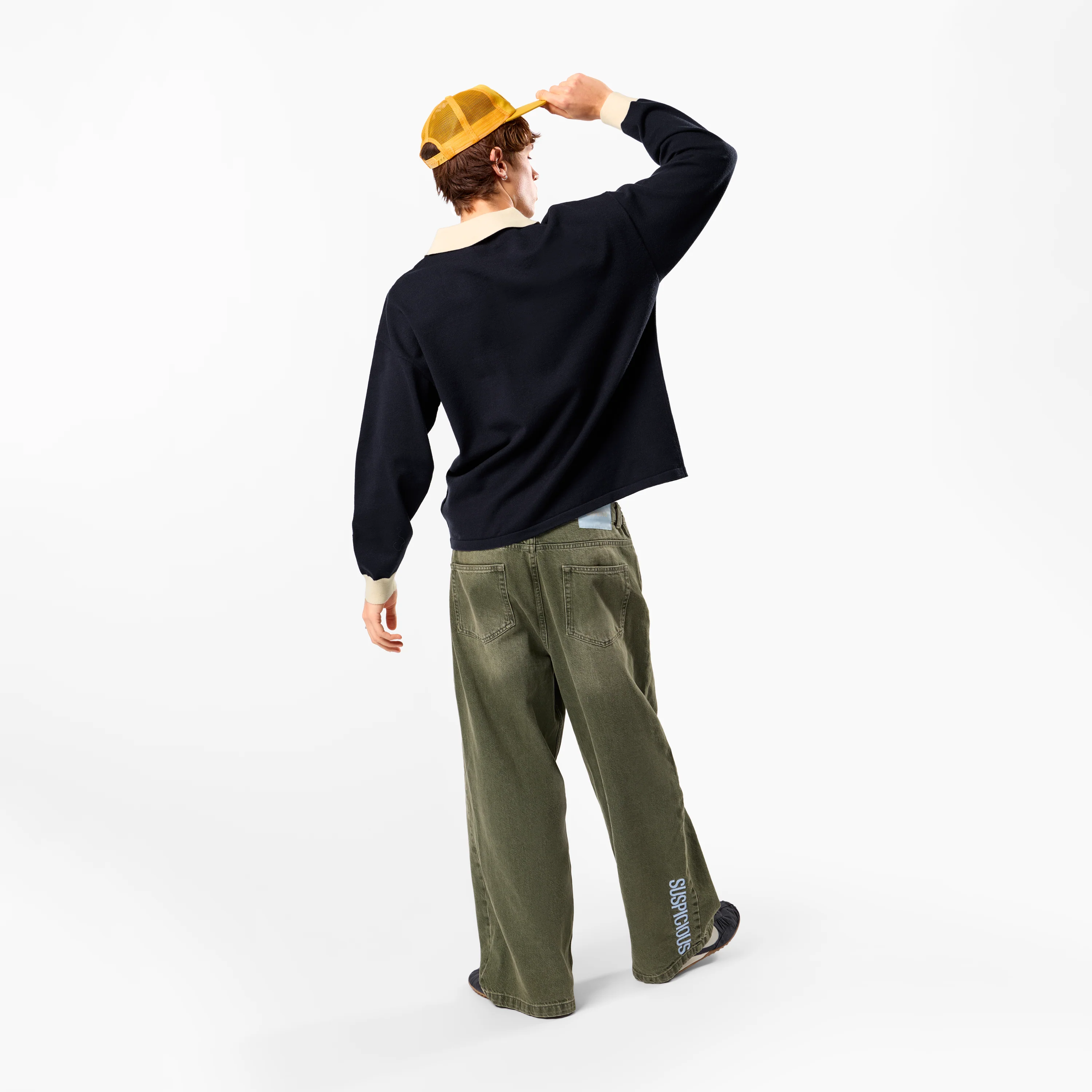 Winter3 / Icon Knitted Longsleeve Polo - Navy - Image 3